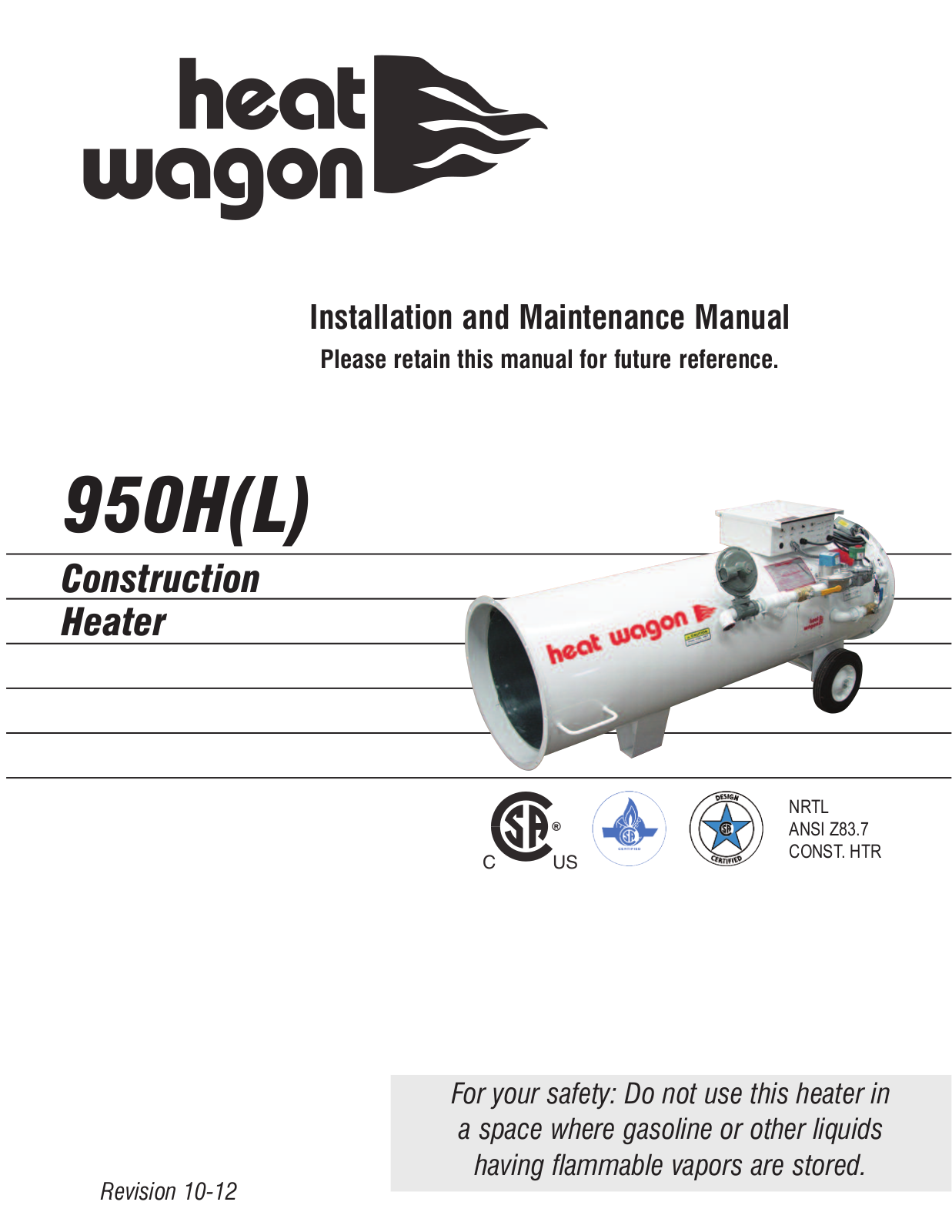 Heat Wagon 950H(L) User Manual