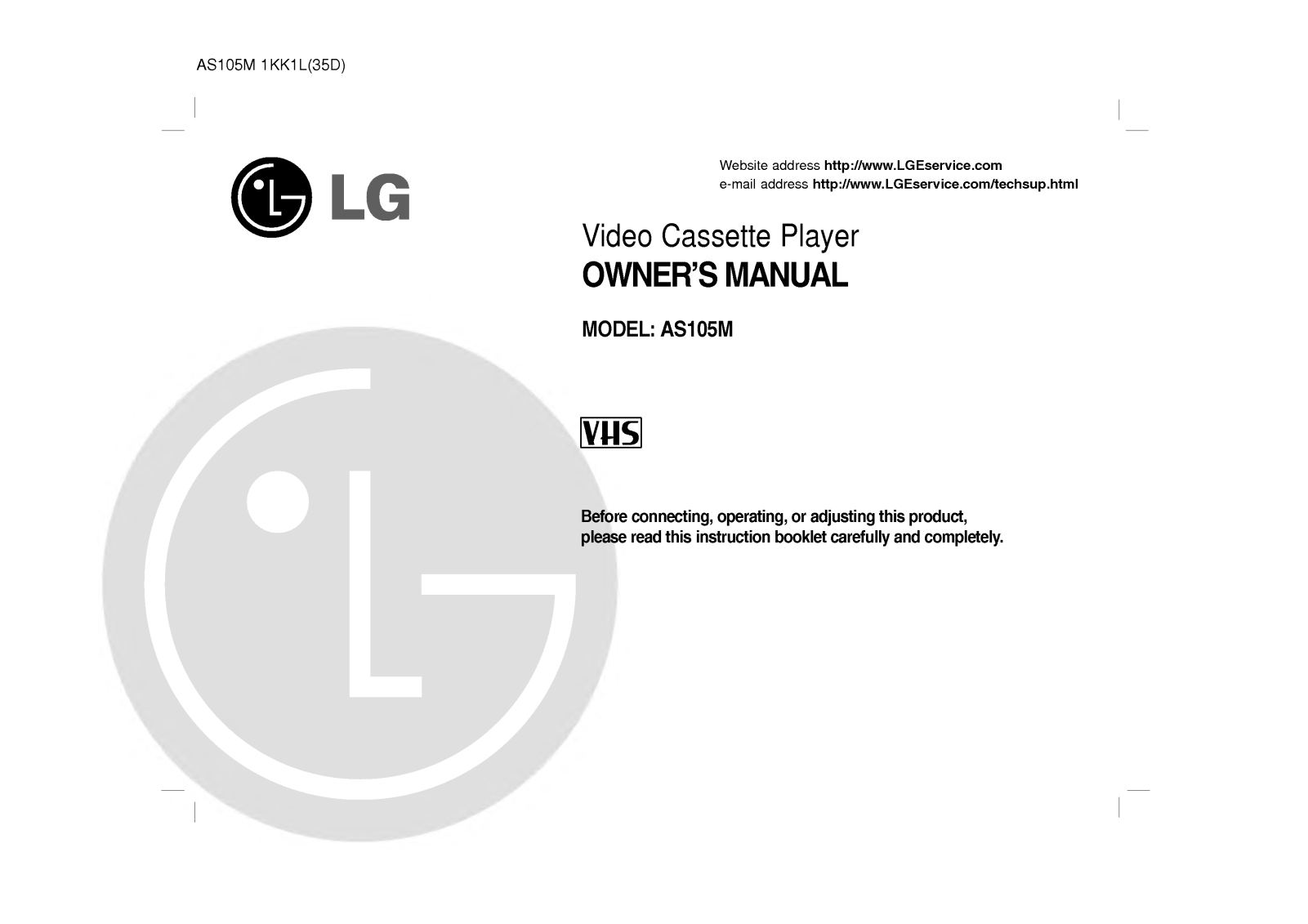 LG AS105M User Manual