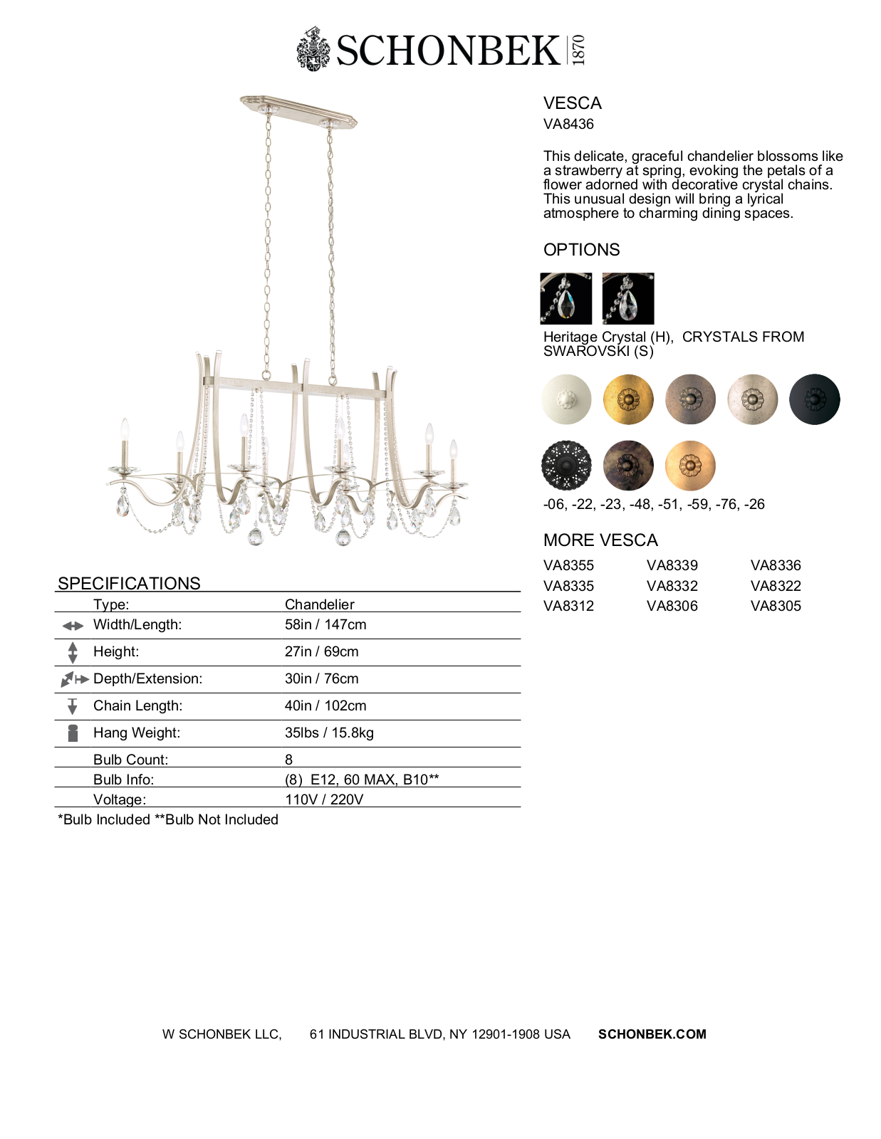 Schonbek SOC10592 Specifications - ManualMachine.com