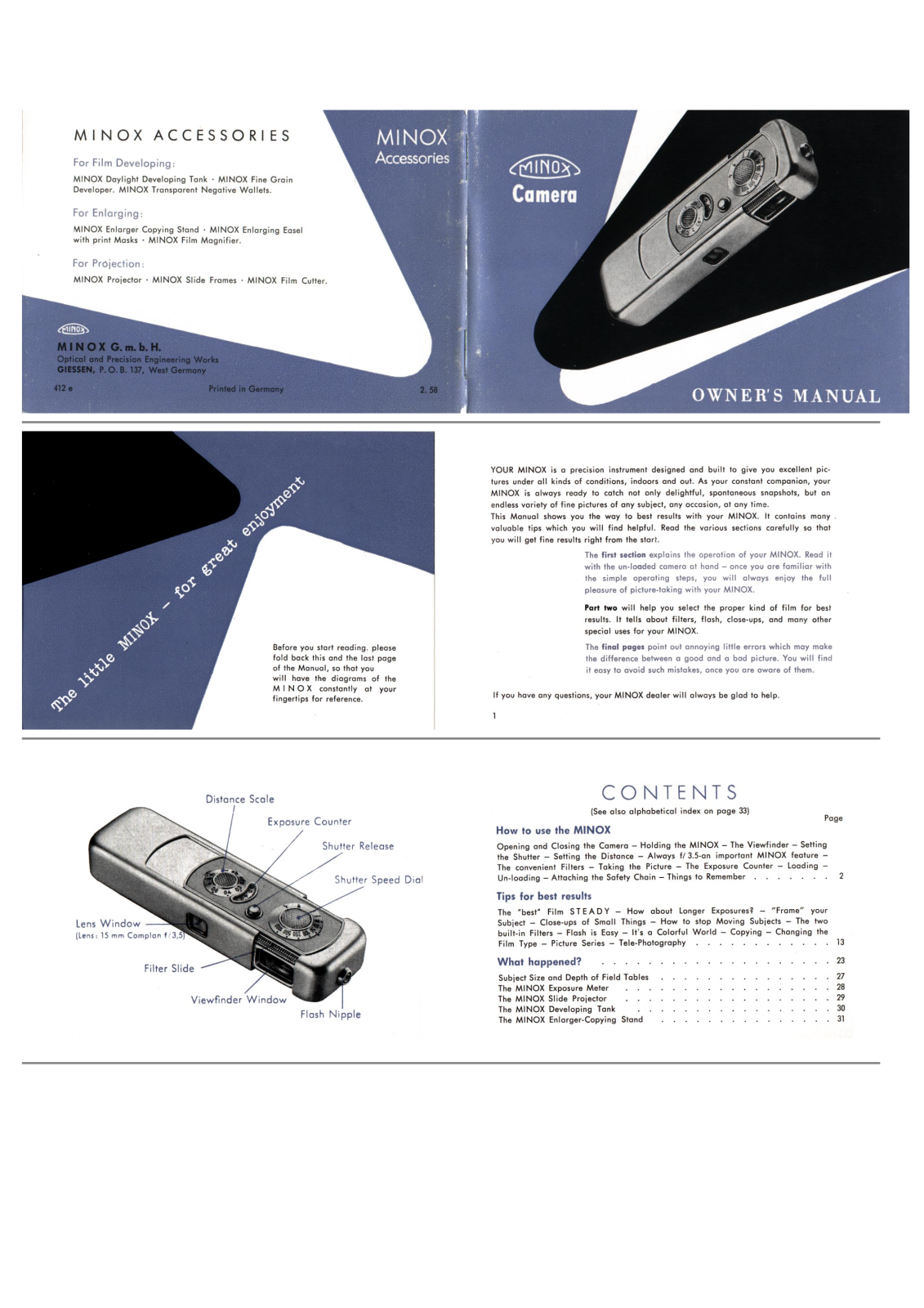 Minox A little Owner's Manual