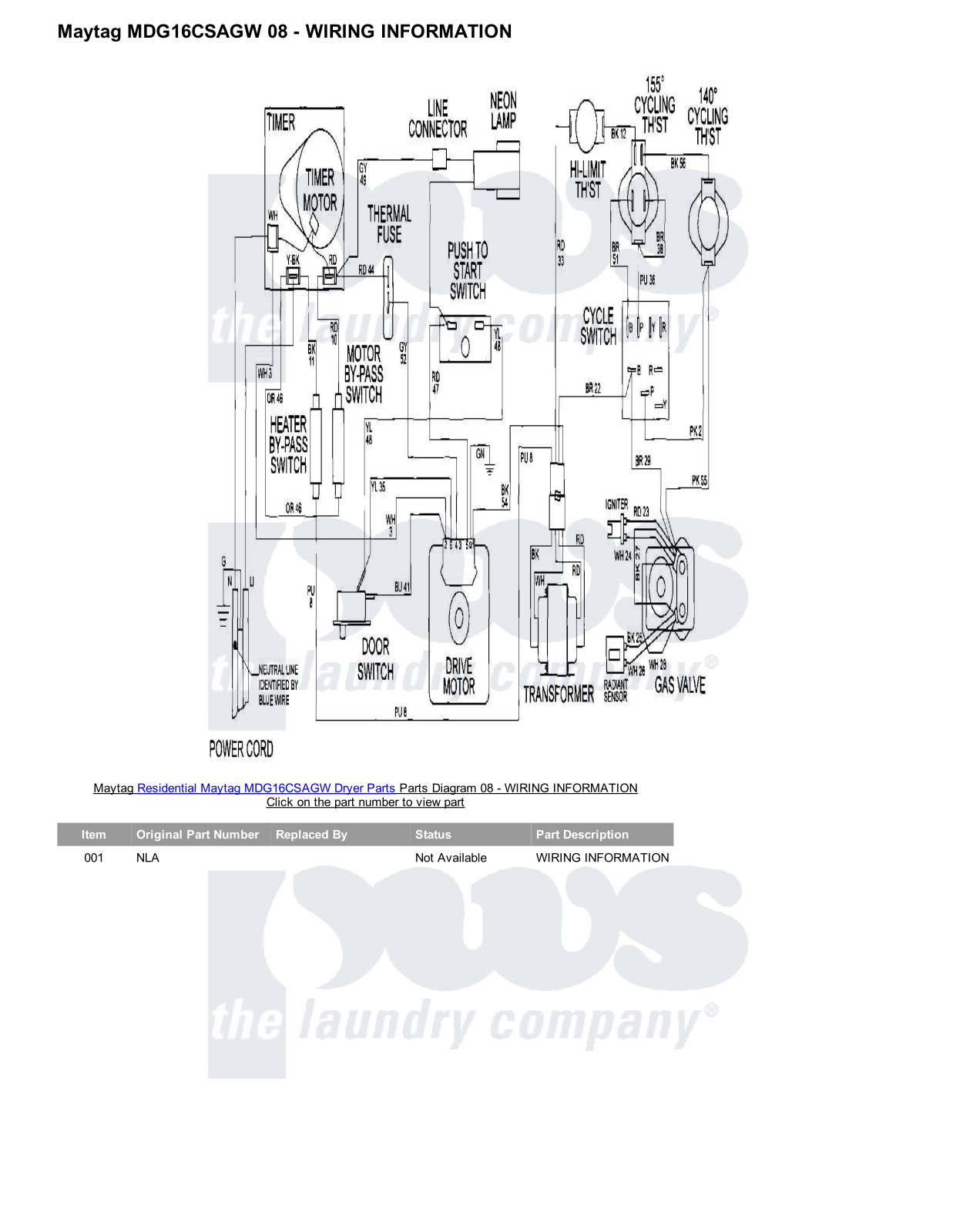 Maytag MDG16CSAGW Parts Diagram