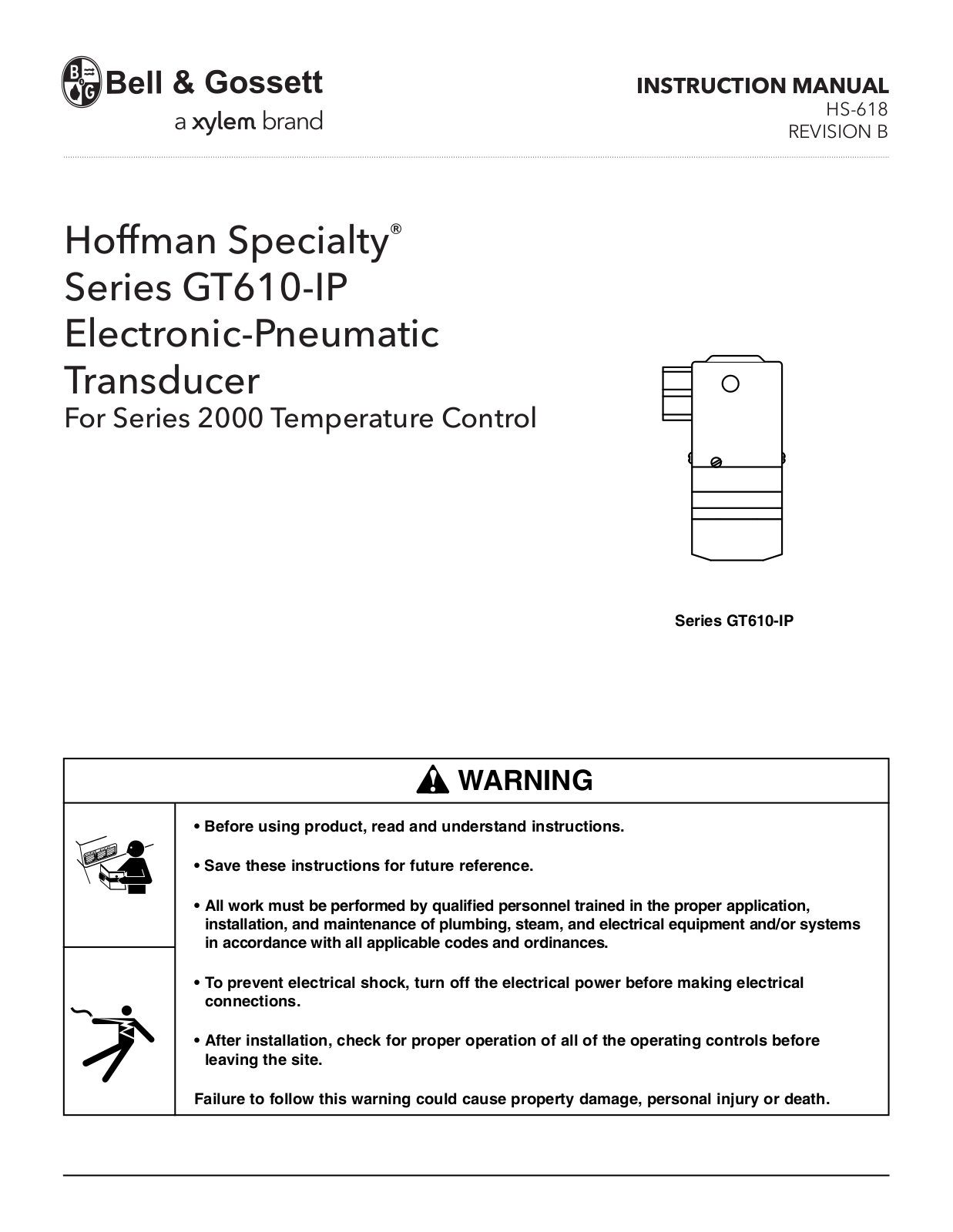 Bell & Gossett HS 618B User Manual