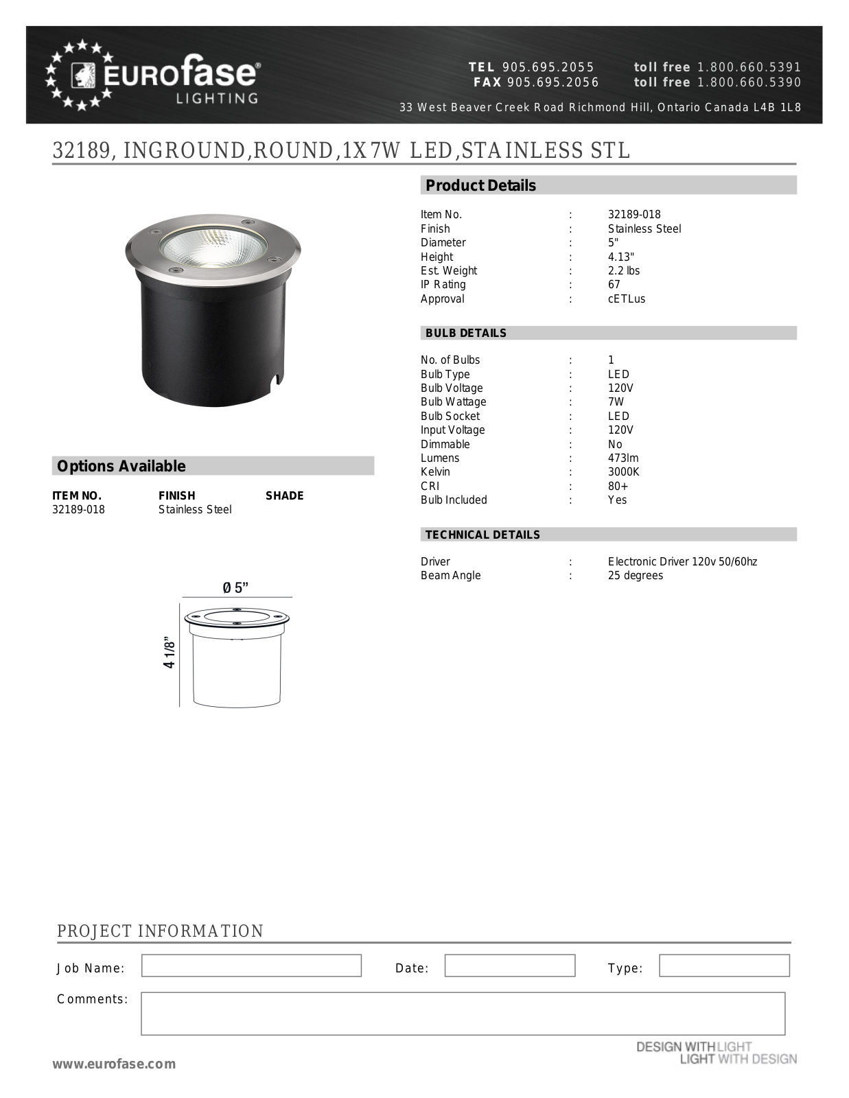 Eurofase XEO4296 Specifications - ManualMachine.com
