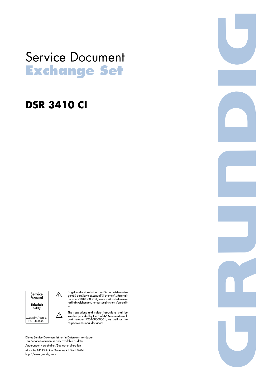 Grundig DSR3410CI Schematic