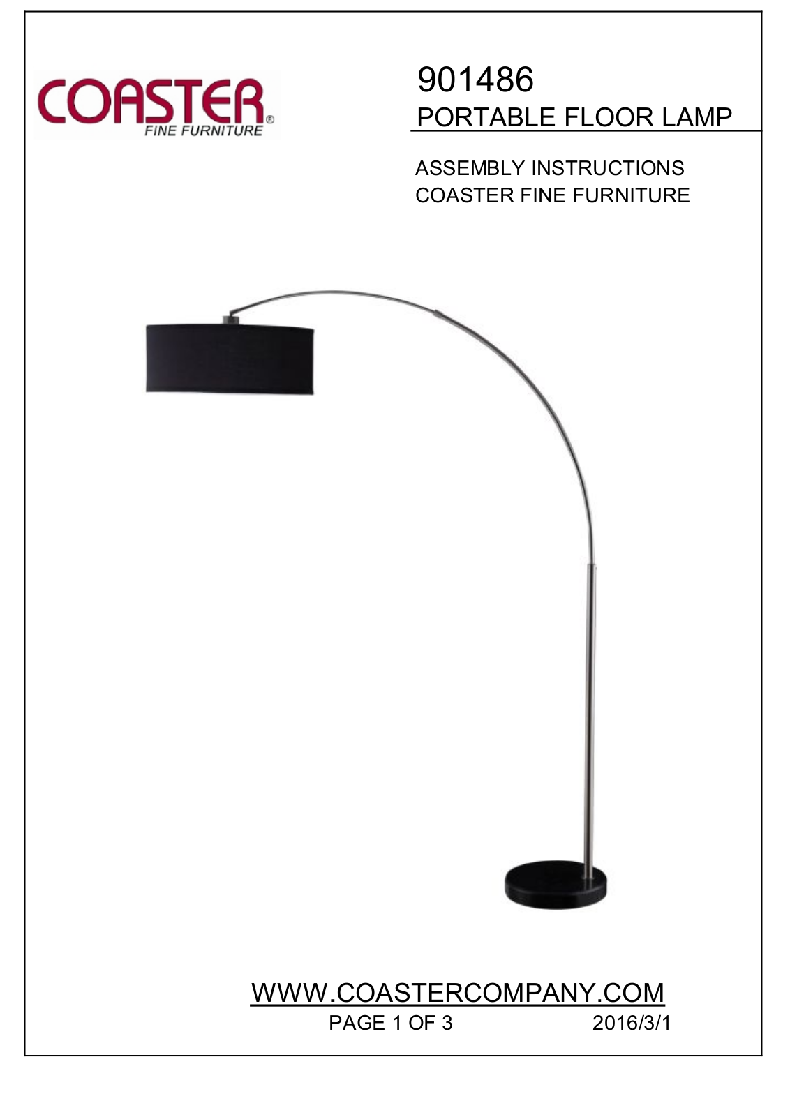 Coaster 901486 Assembly Guide