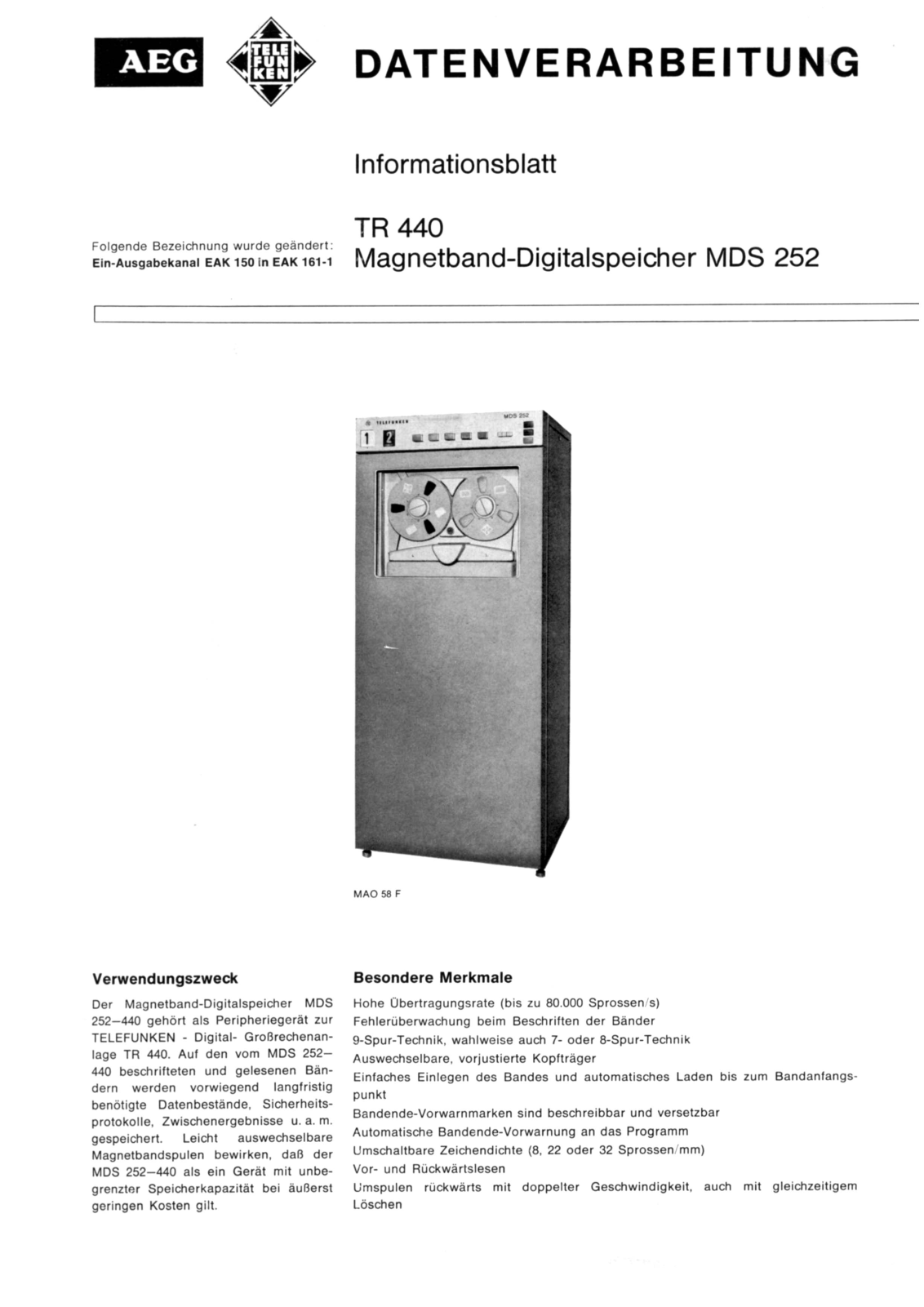 AEG MDS 252 Instruction Manual
