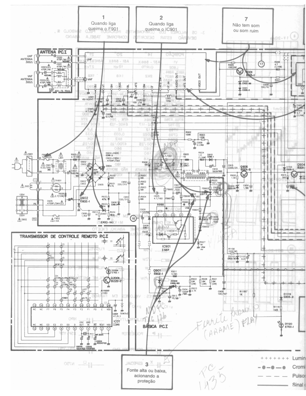 Philco PC2036, PC1436 Schematic