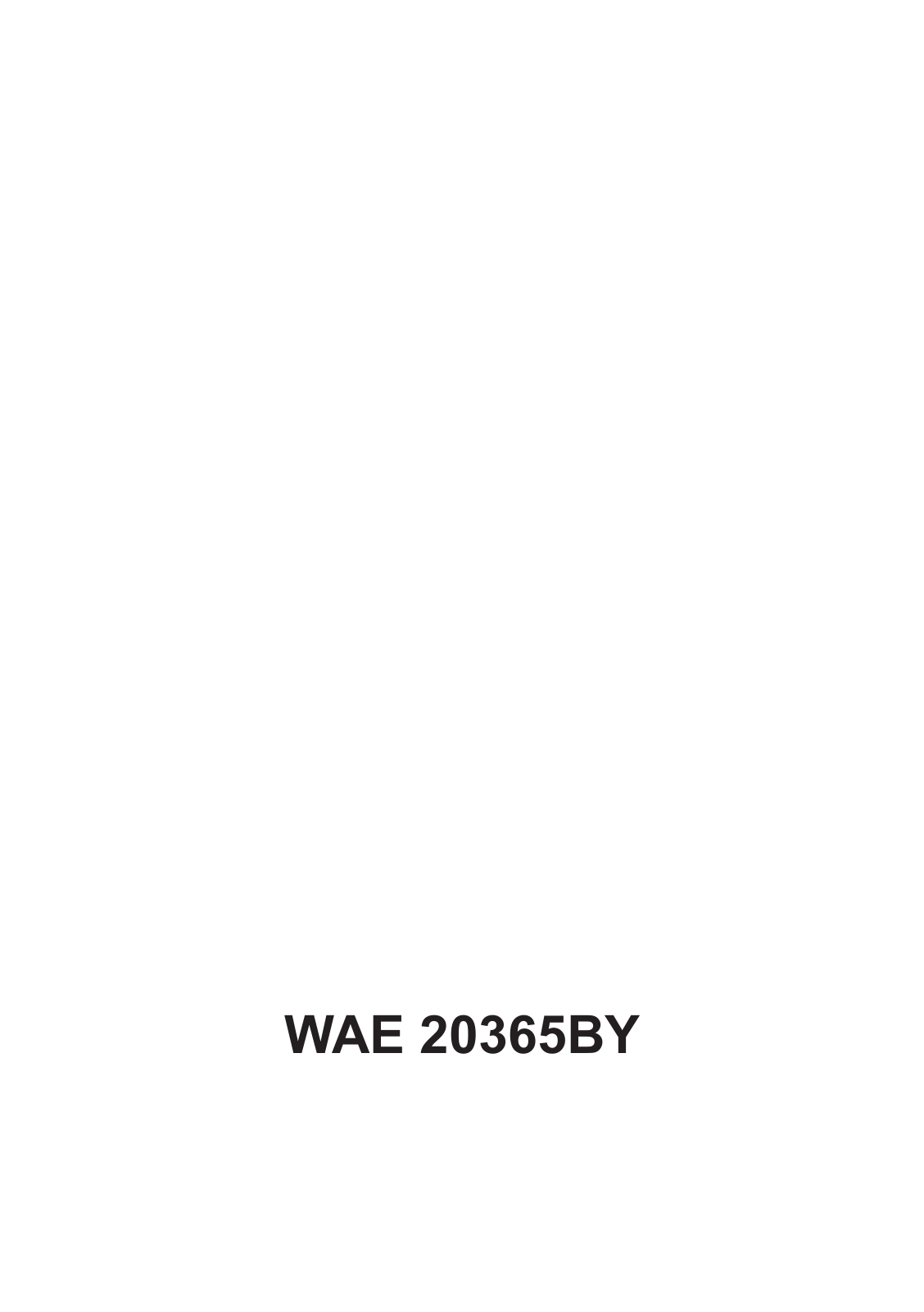 Bosch WAE20365BY User Manual