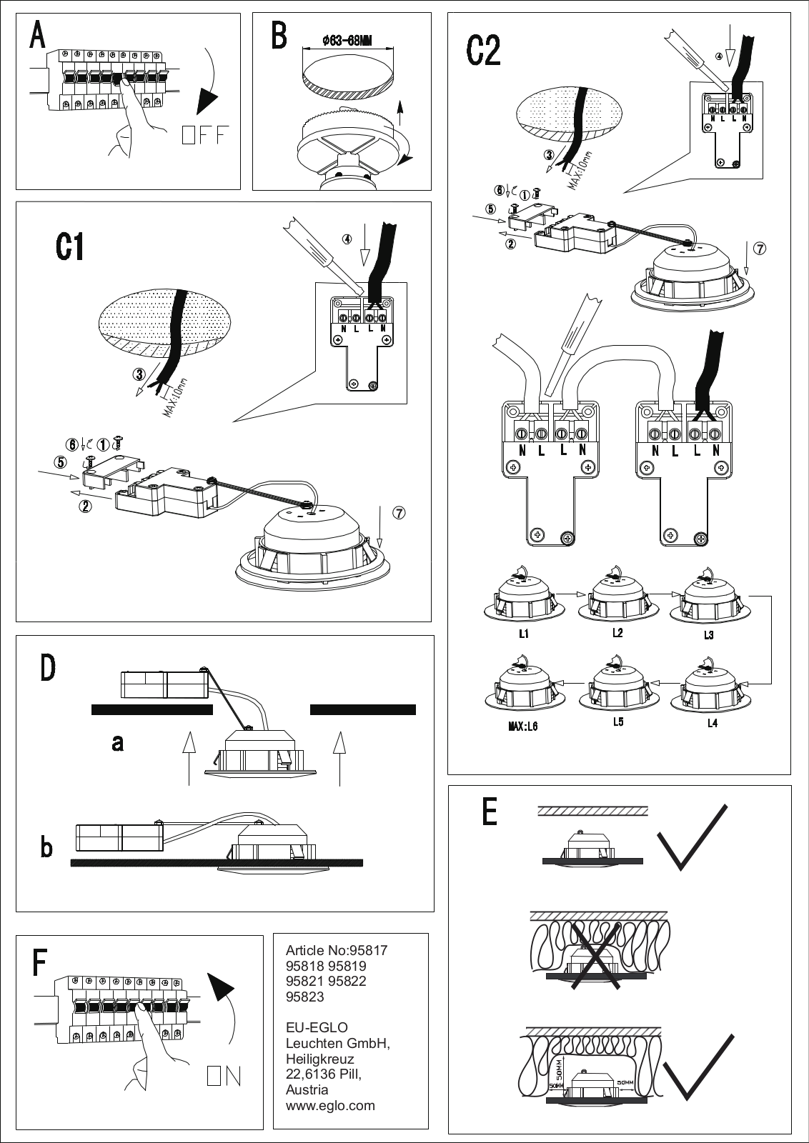 Eglo 95823 operation manual