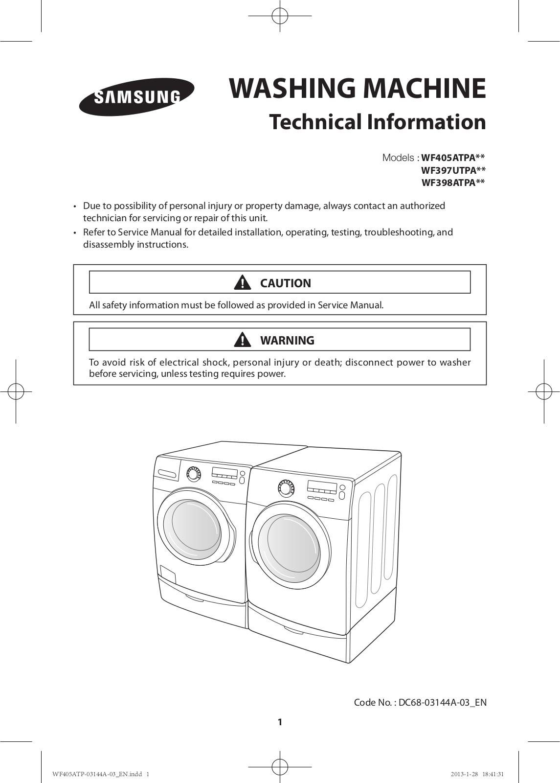 Samsung WF405ATPASU-A2 User Manual