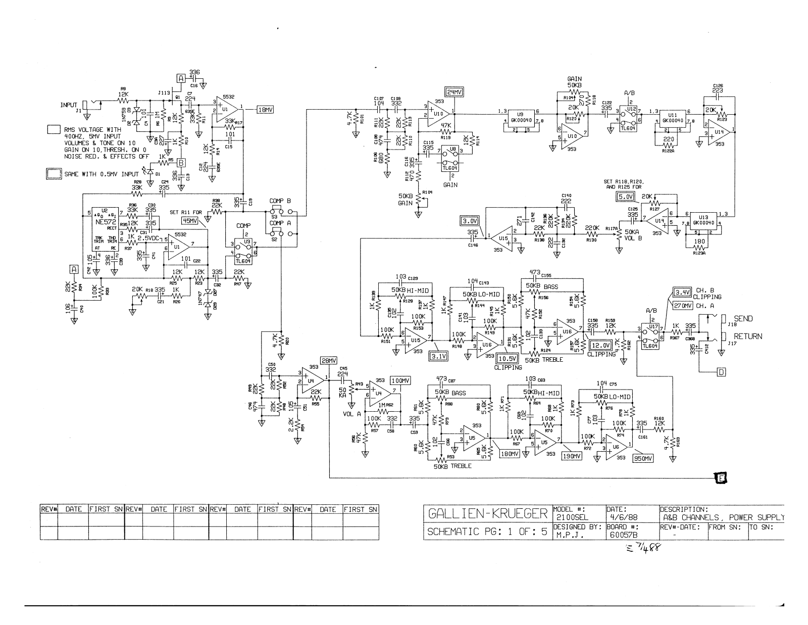 Gallienkrueger 2100 schematic