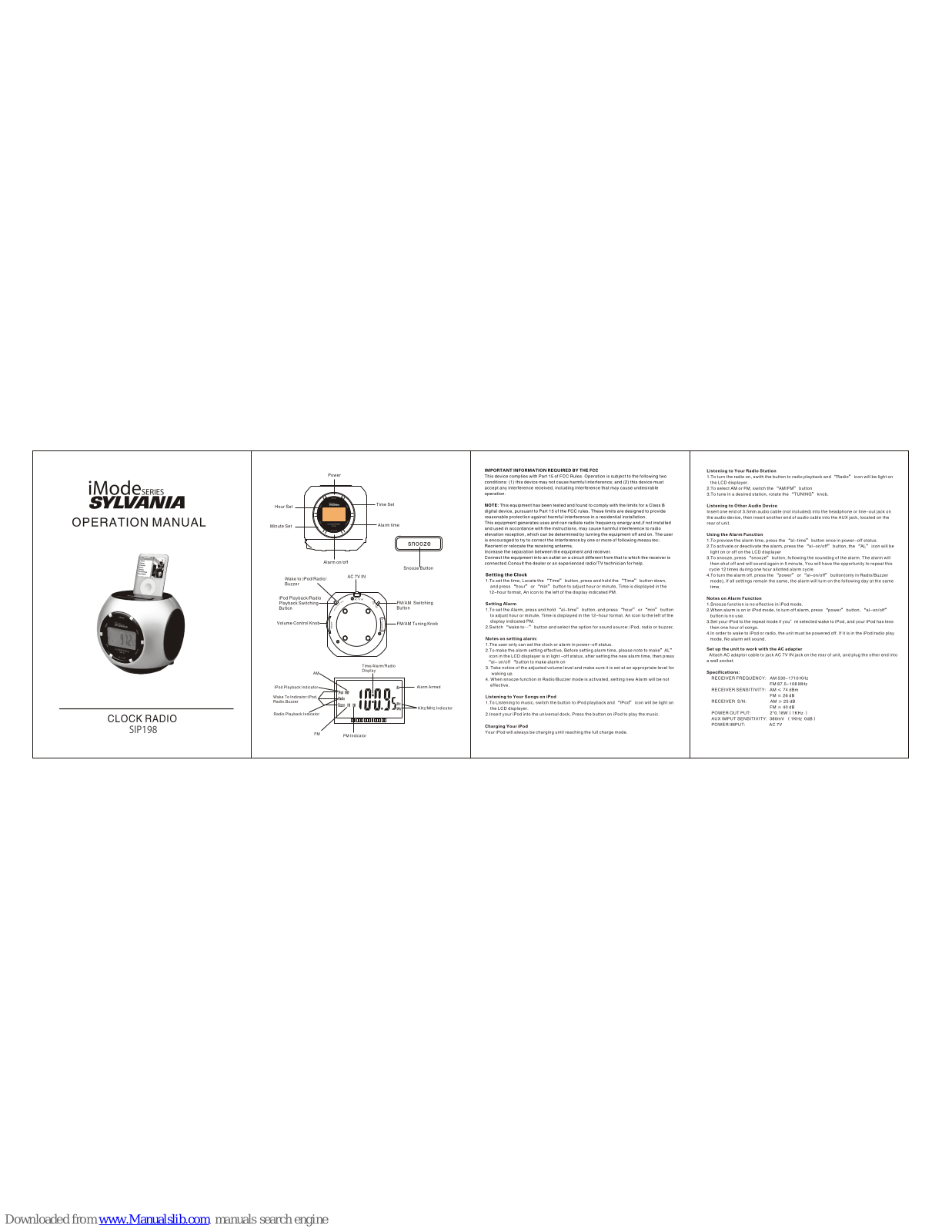 Sylvania iMode SIP198 Operation Manual