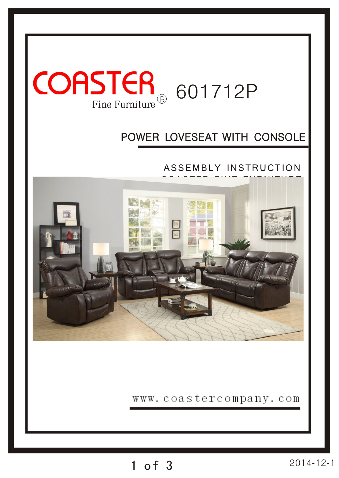 Coaster 601712P Assembly Guide - ManualMachine.com