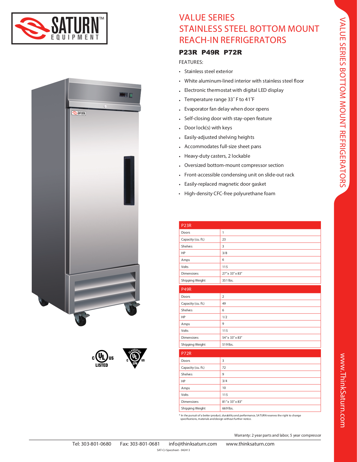 Saturn Equipment P23R User Manual