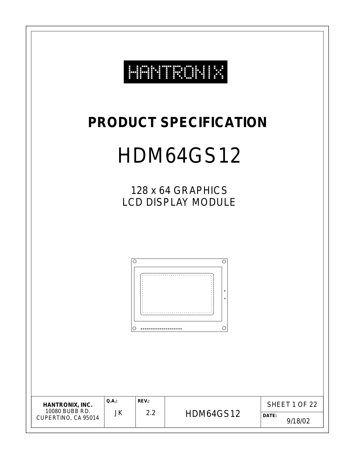 HANTRONIX HDM64GS12 Datasheet