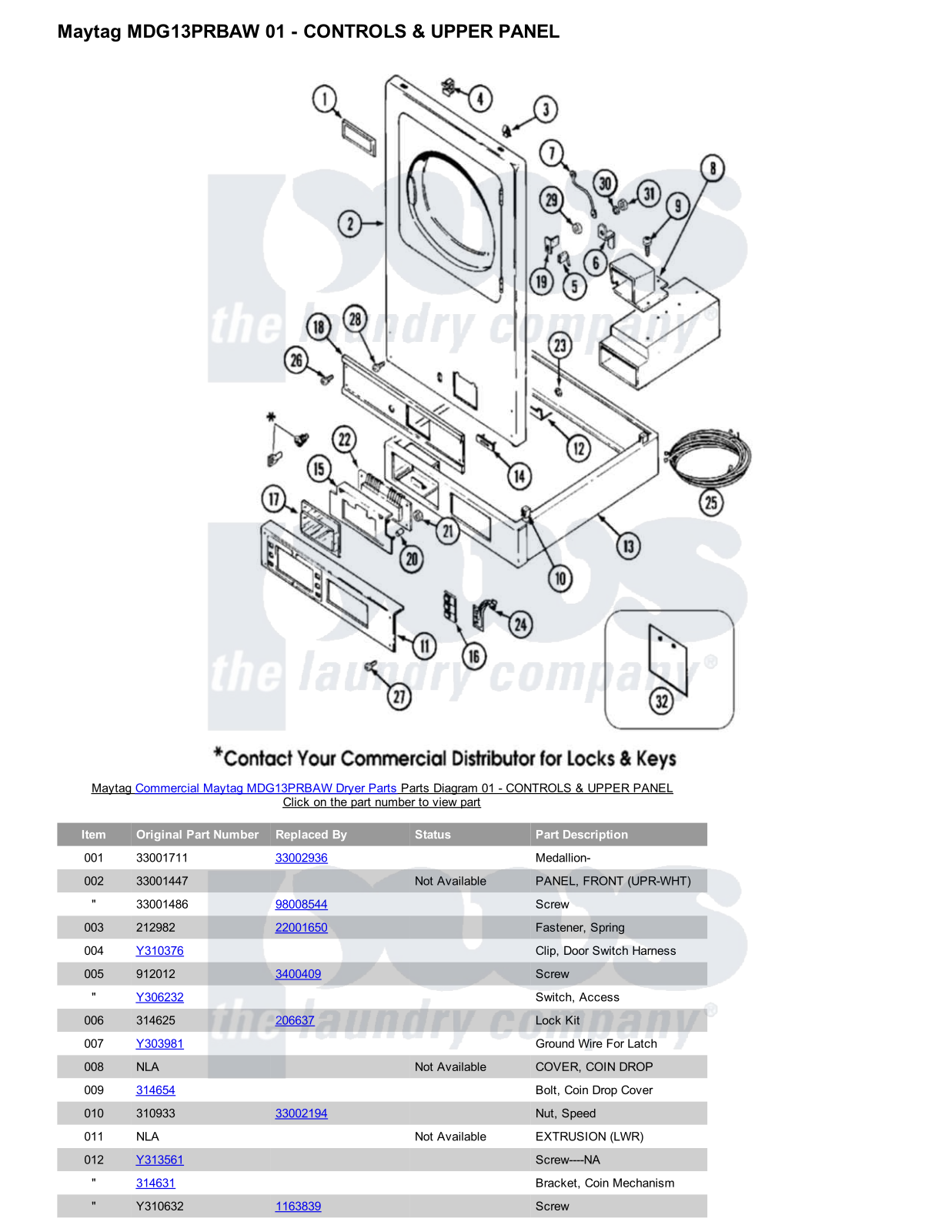 Maytag MDG13PRBAW Parts Diagram