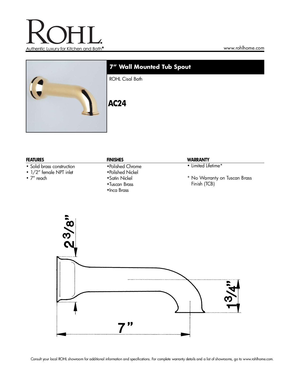 Rohl AC24TCB User Manual