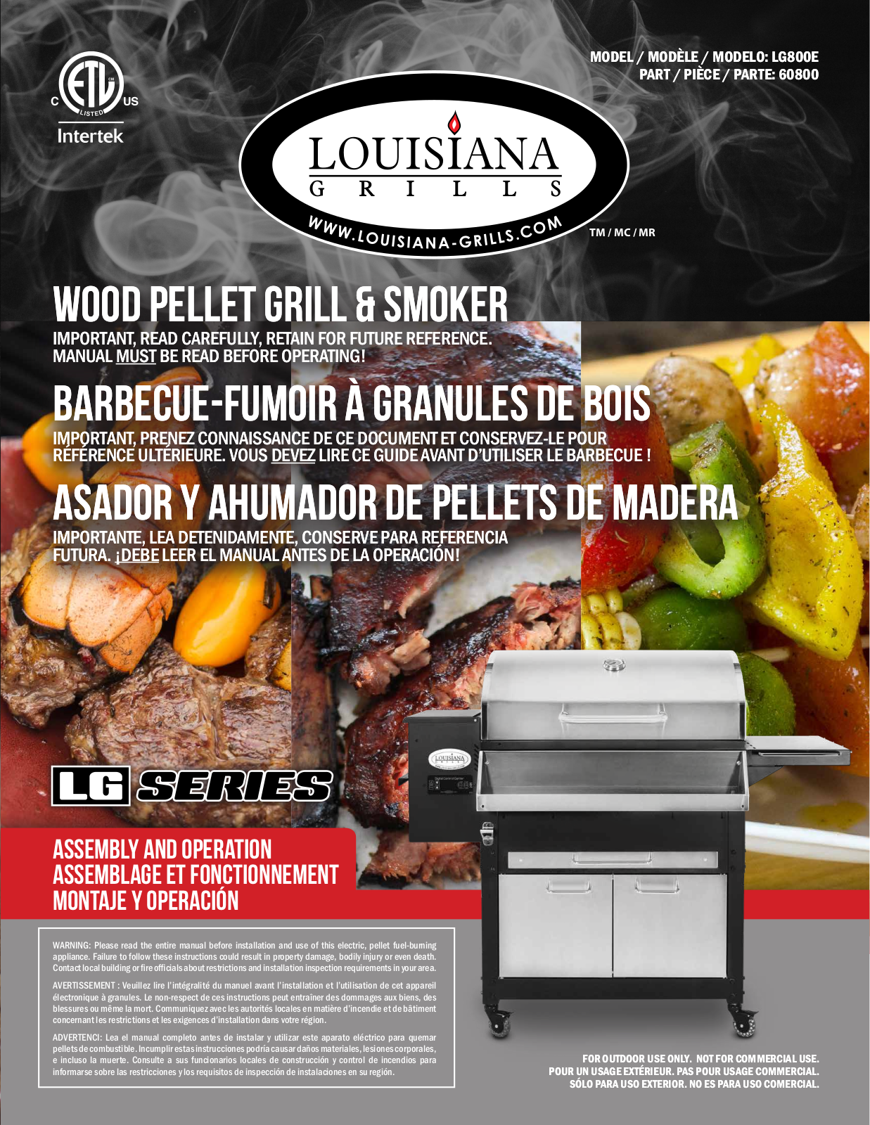 Louisiana Grills LG800ELITE User Manual