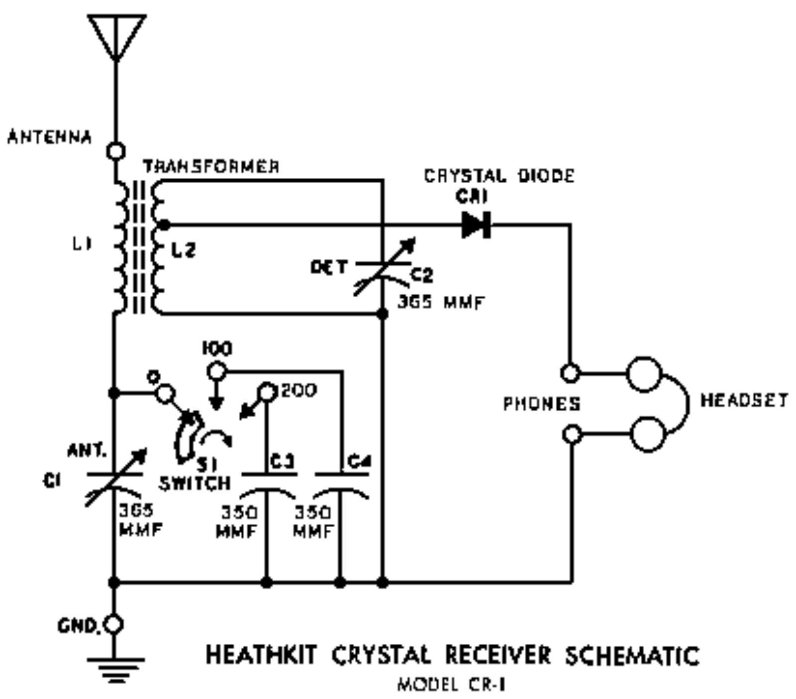 Heath Company CR-1 Schematic