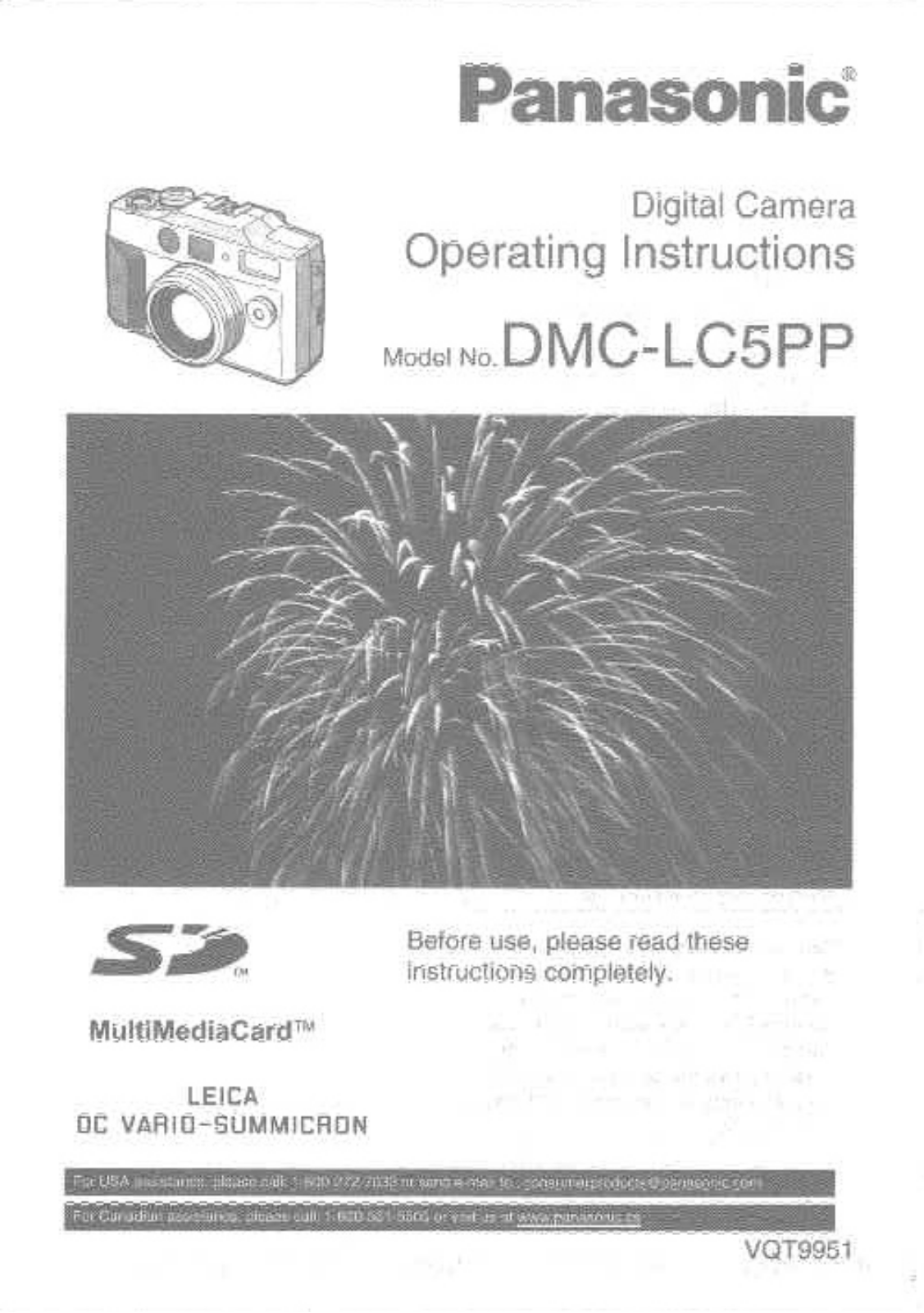 Panasonic DMC-LC5PPK User Manual