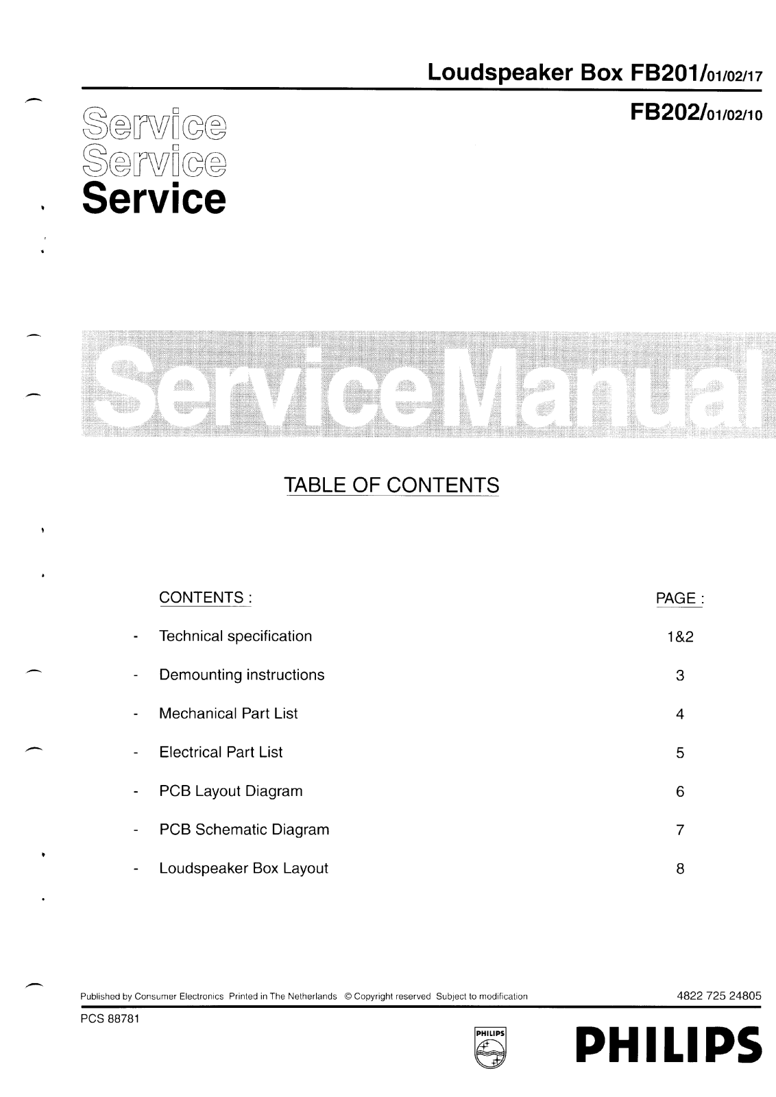 Philips FB-202 Service Manual