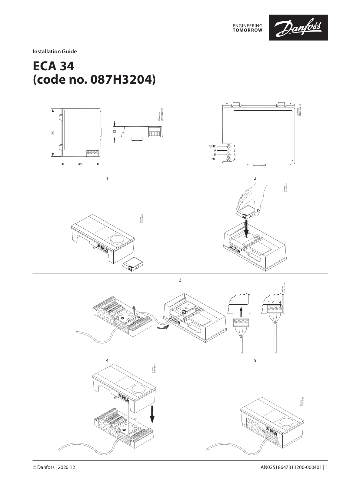 Danfoss ECA 34 Installation guide