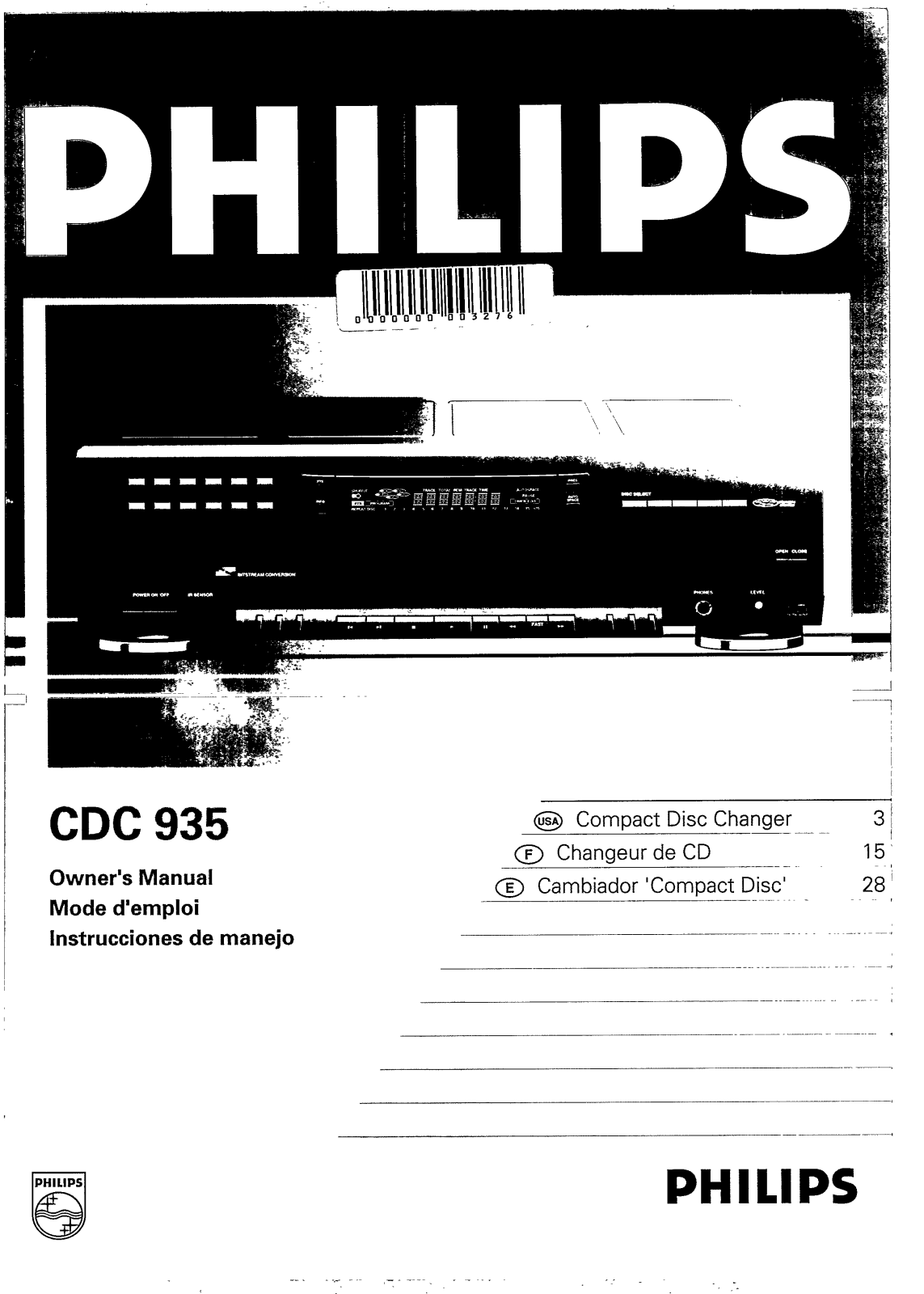 Philips CDC935/25S, CDC935/20S, CDC935, CDC935/00S User Manual