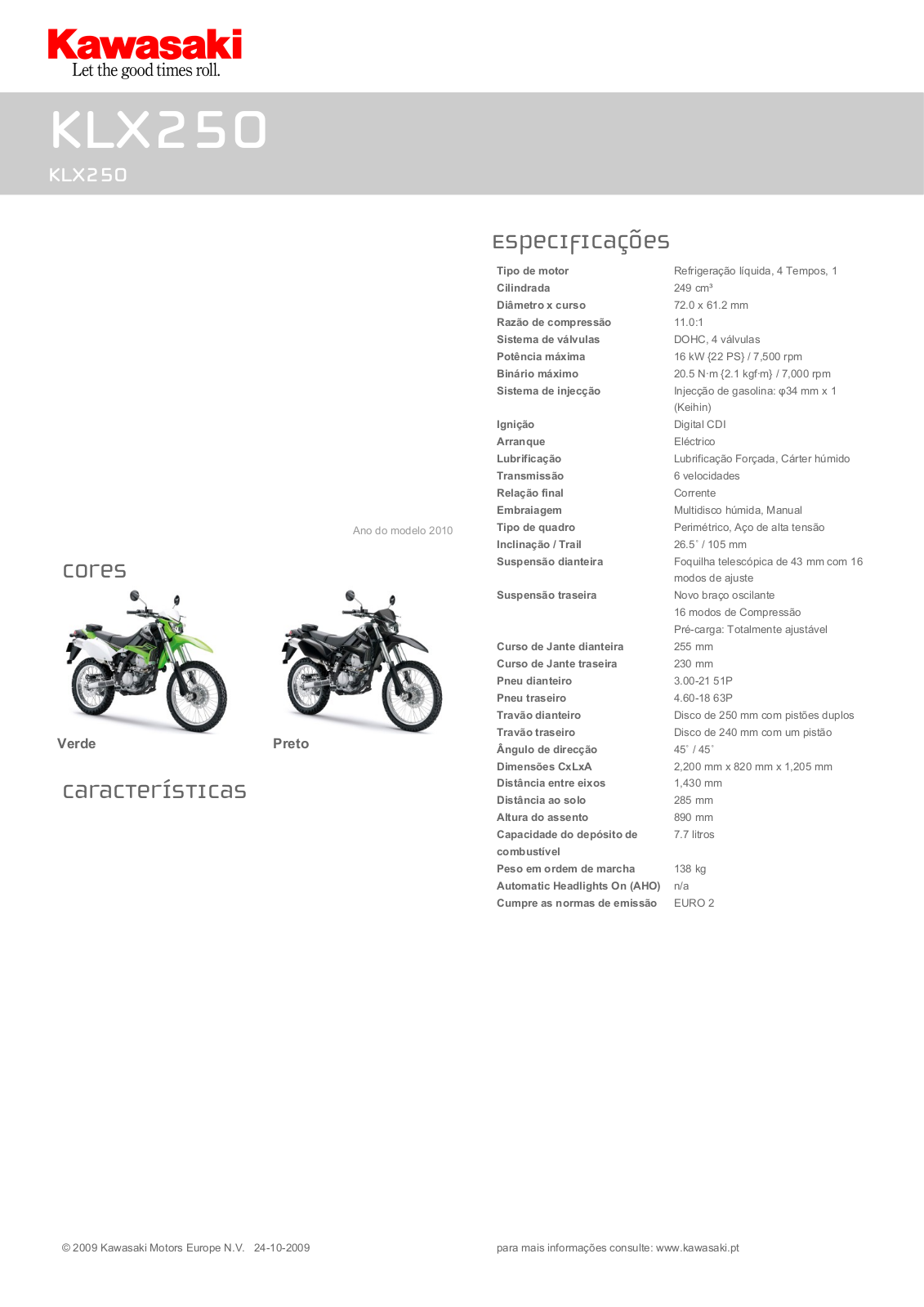 Kawasaki KLX 250 Brochure