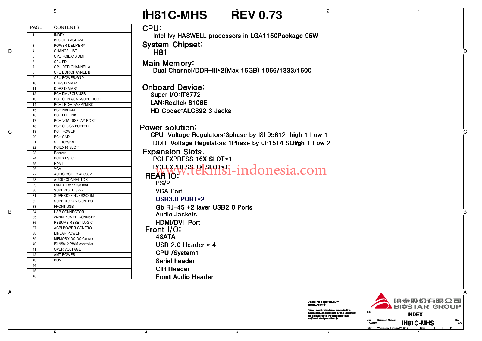 Biostar H81MLC Schematics