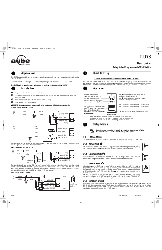 Aube Technologies T1073 User Manual