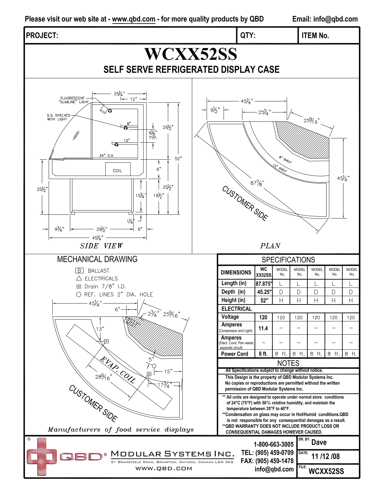 QBD WCXX52SS User Manual