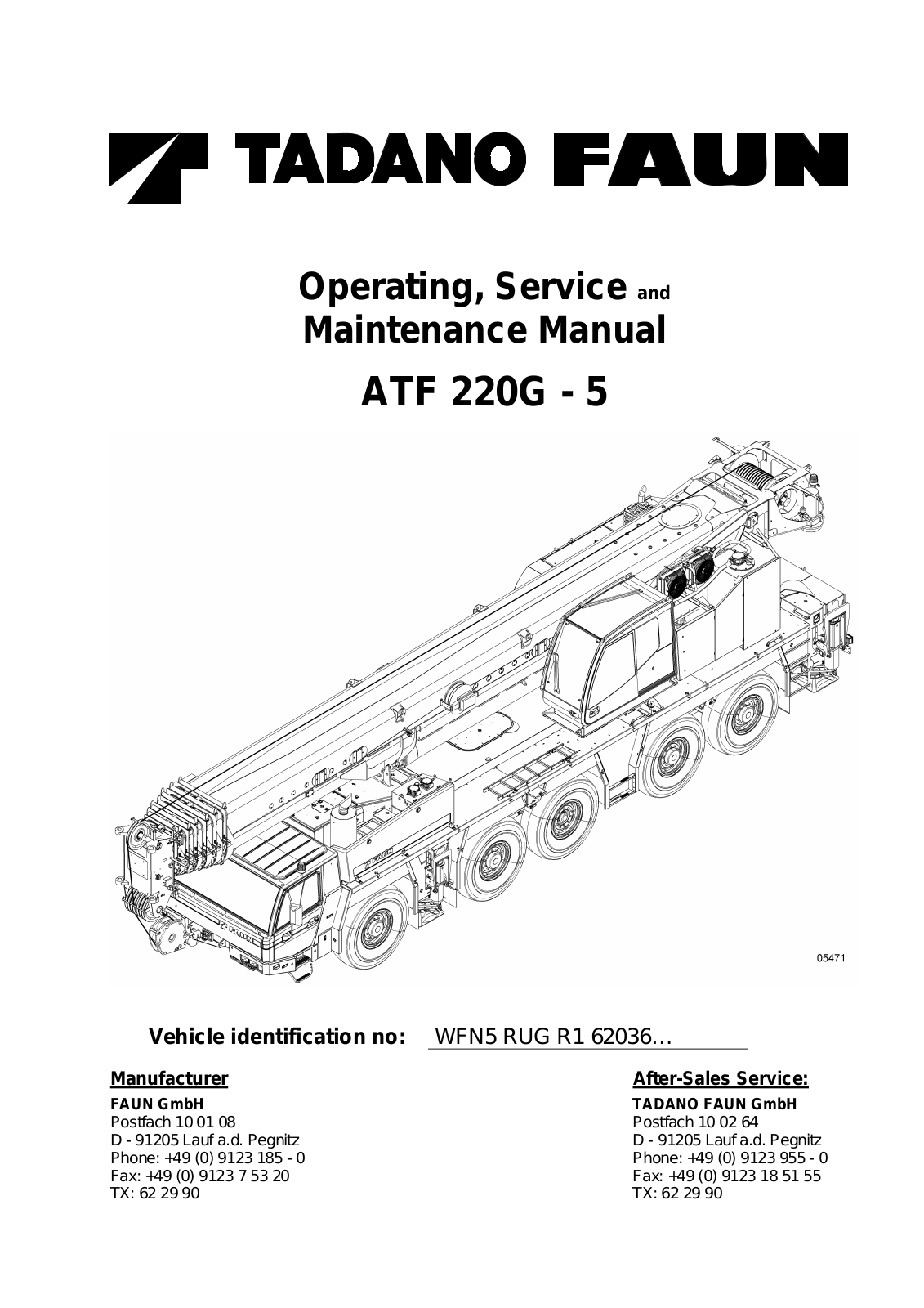 Tadano ATF 220G-5 Maintenance Manual