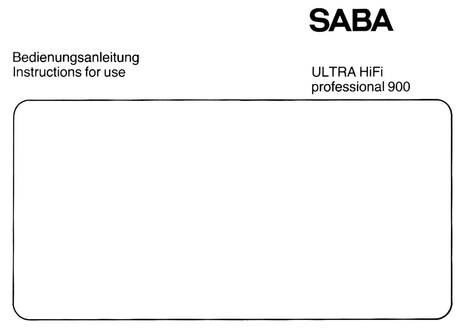 Saba PSP-900 Service Manual
