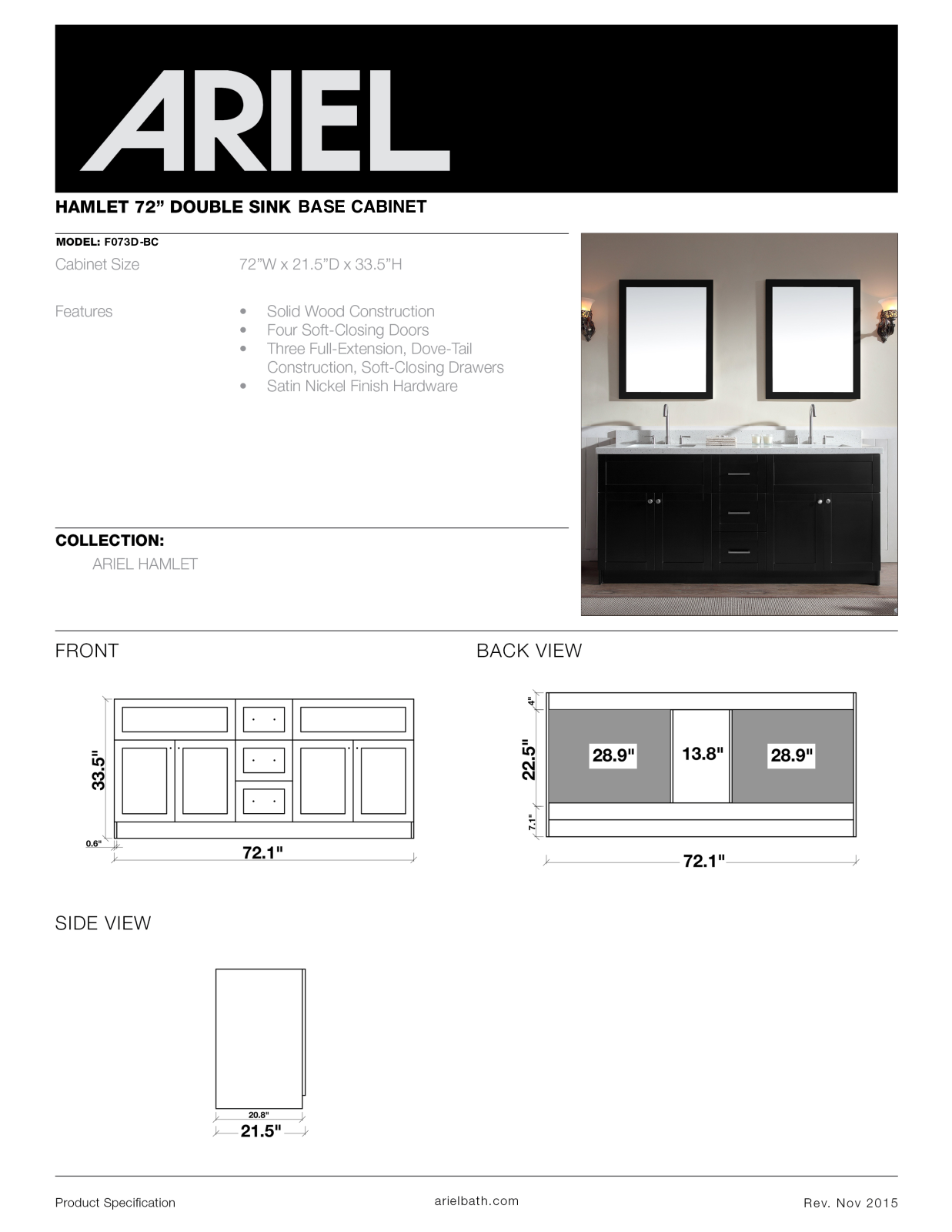 Ariel Bath ZZB10066 Specifications - ManualMachine.com