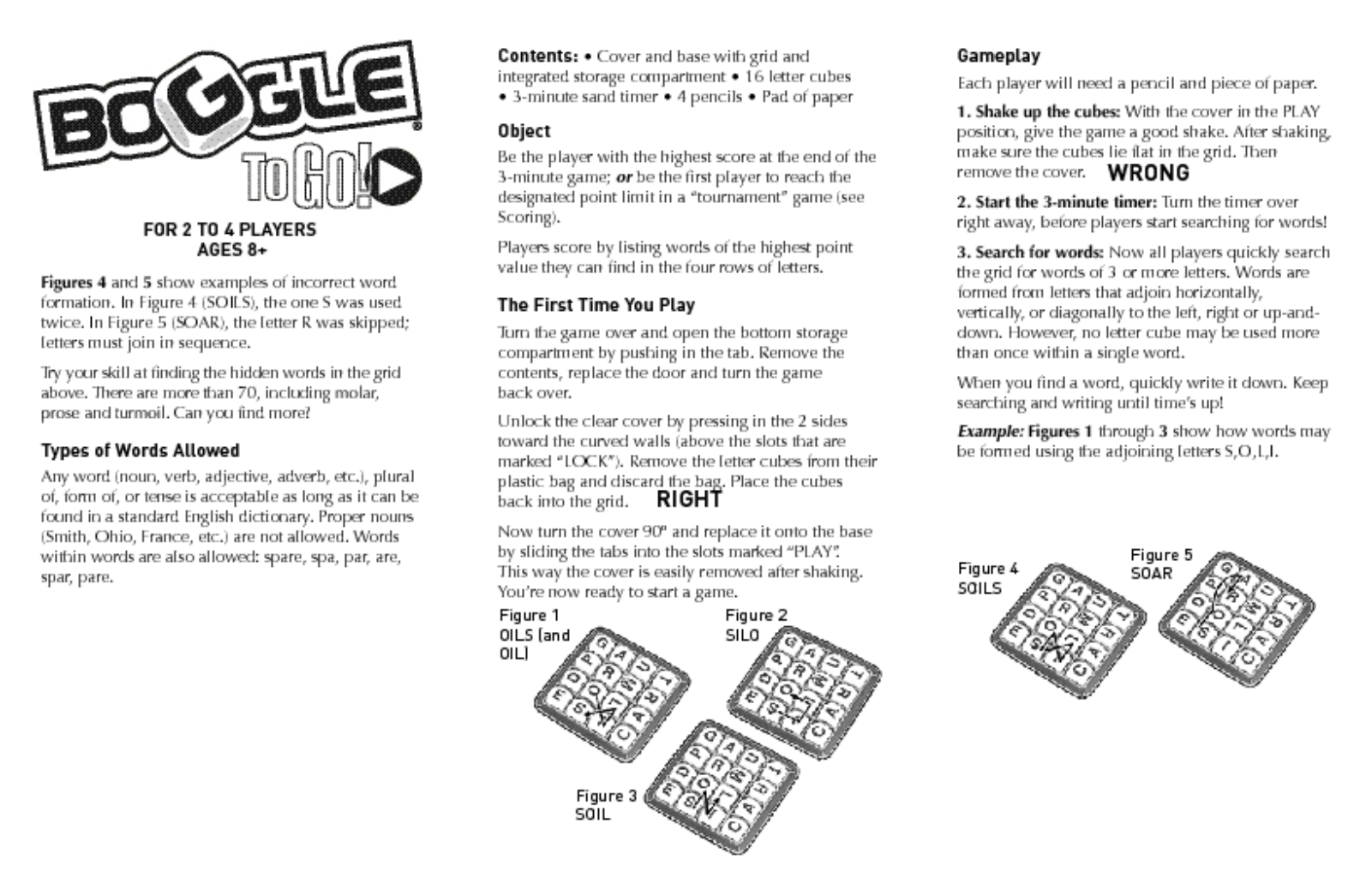 HASBRO Boggle To Go User Manual