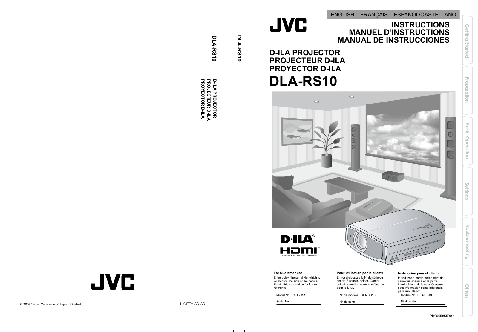 JVC DLA-RS10 User Manual