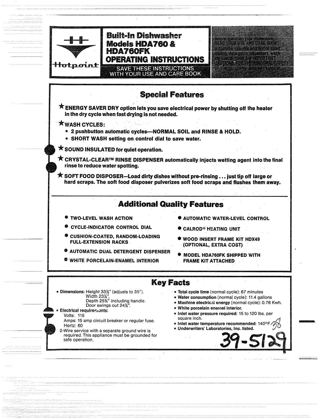GE HDA760, HDA760FK Operating Instructions - ManualMachine.com