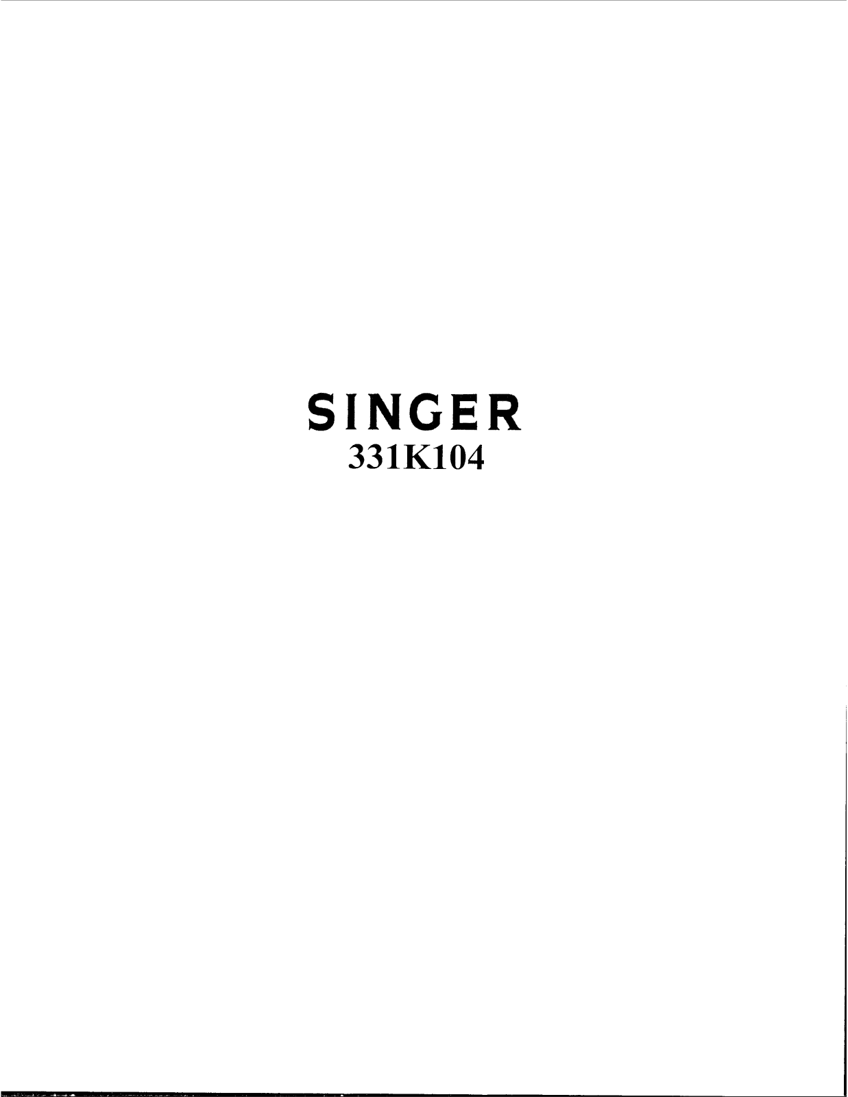 SINGER 331K104 Parts List