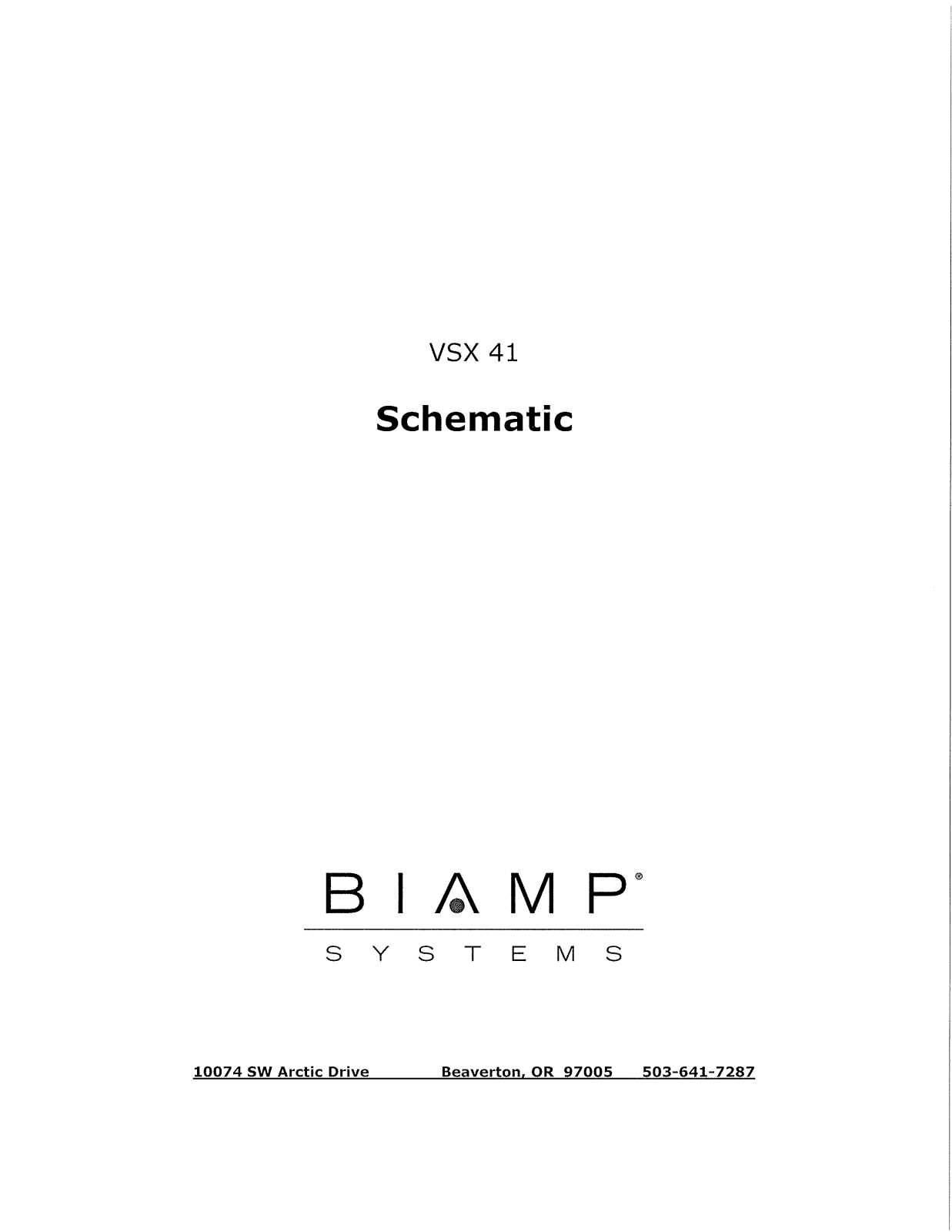 Biamp VSX41 User Manual