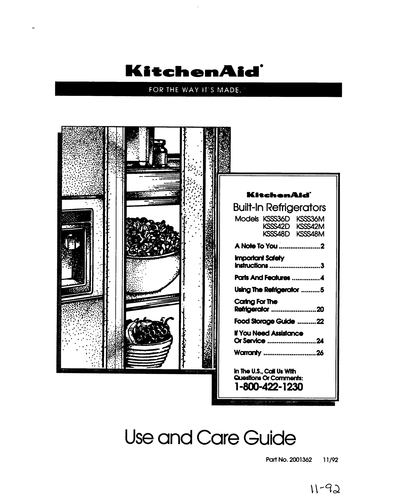 KitchenAid KSSS36M, KSSS42D, KSSS48D, KSSS48M Owner's Manual