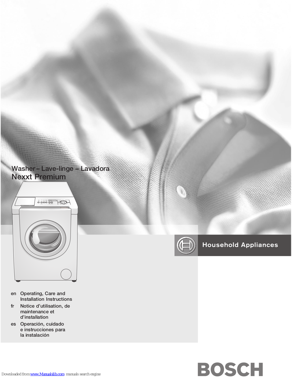 Bosch Washer, Nexxt Premium WFMC6400UC Installation Instructions Manual