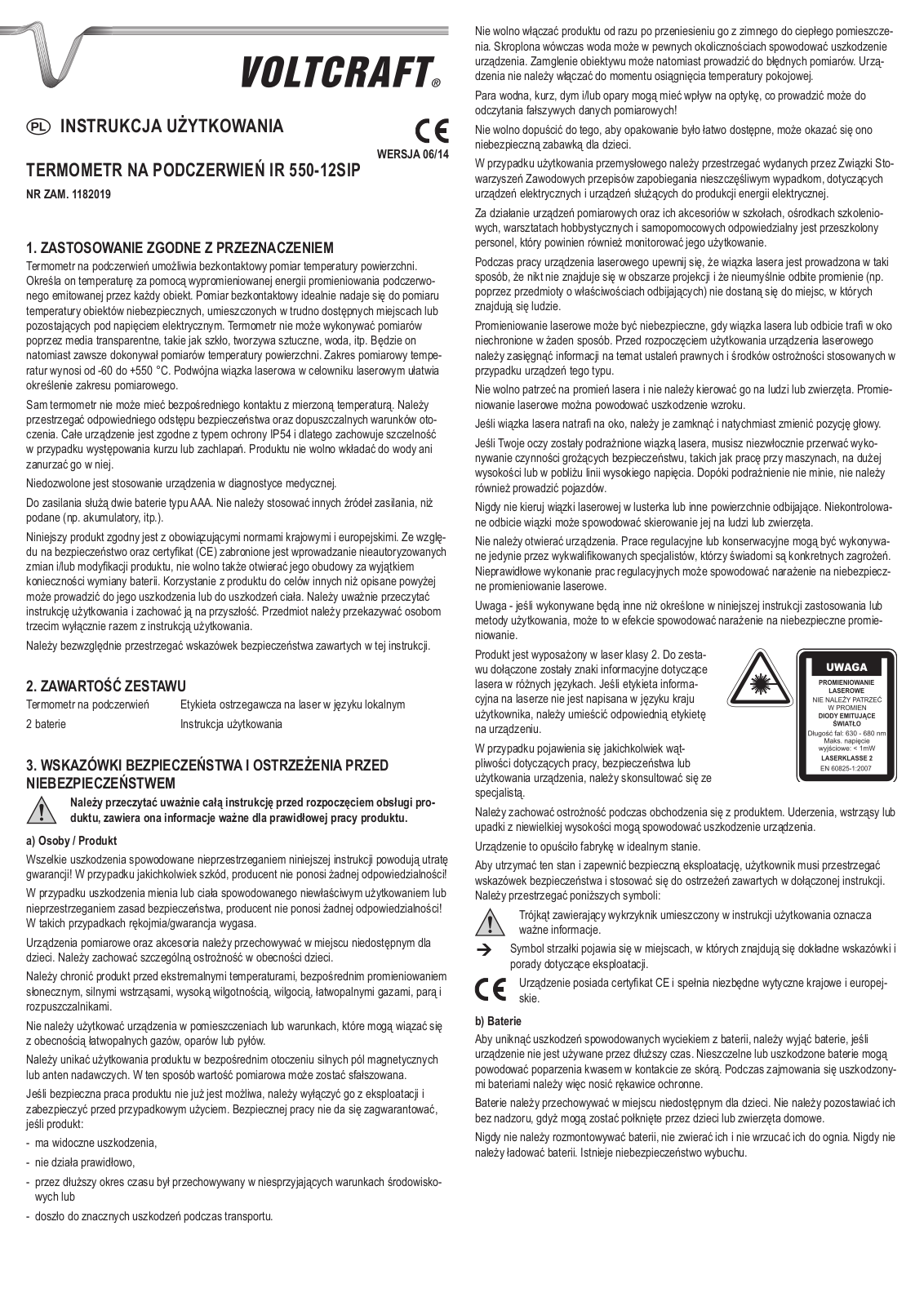 VOLTCRAFT IR 550-12SIP User guide