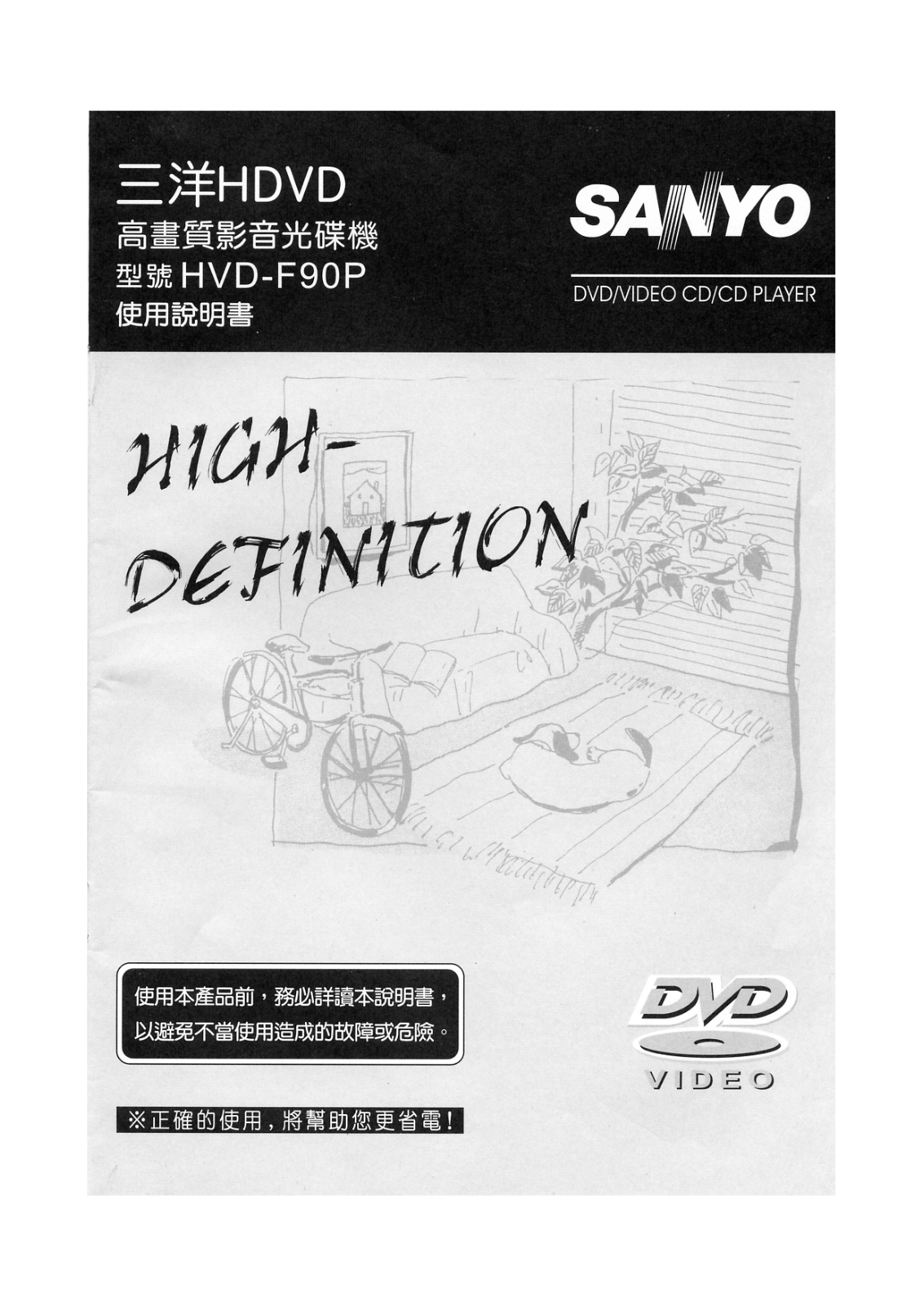 SANYO HVD-F90P User Manual