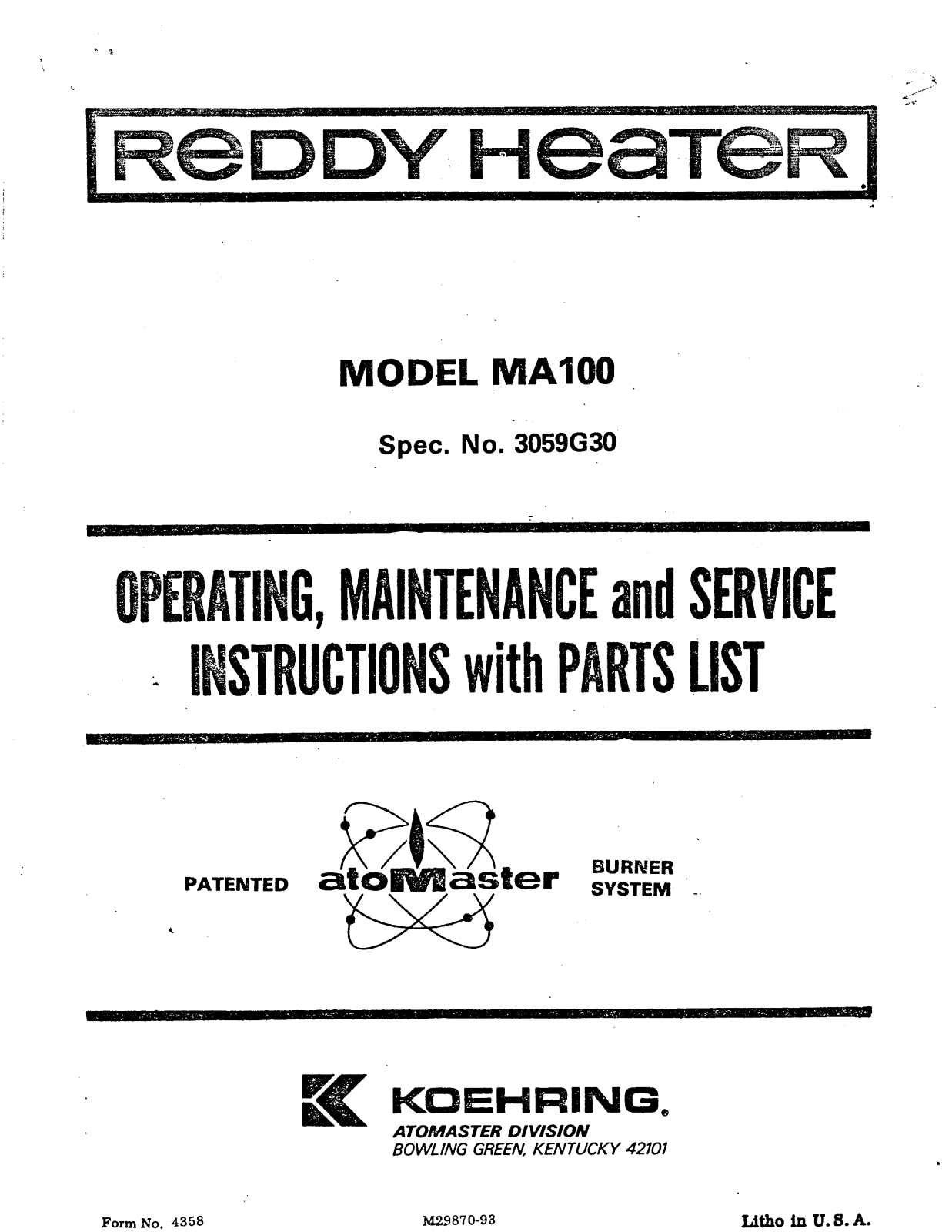 Desa Tech MA100 Owner's Manual