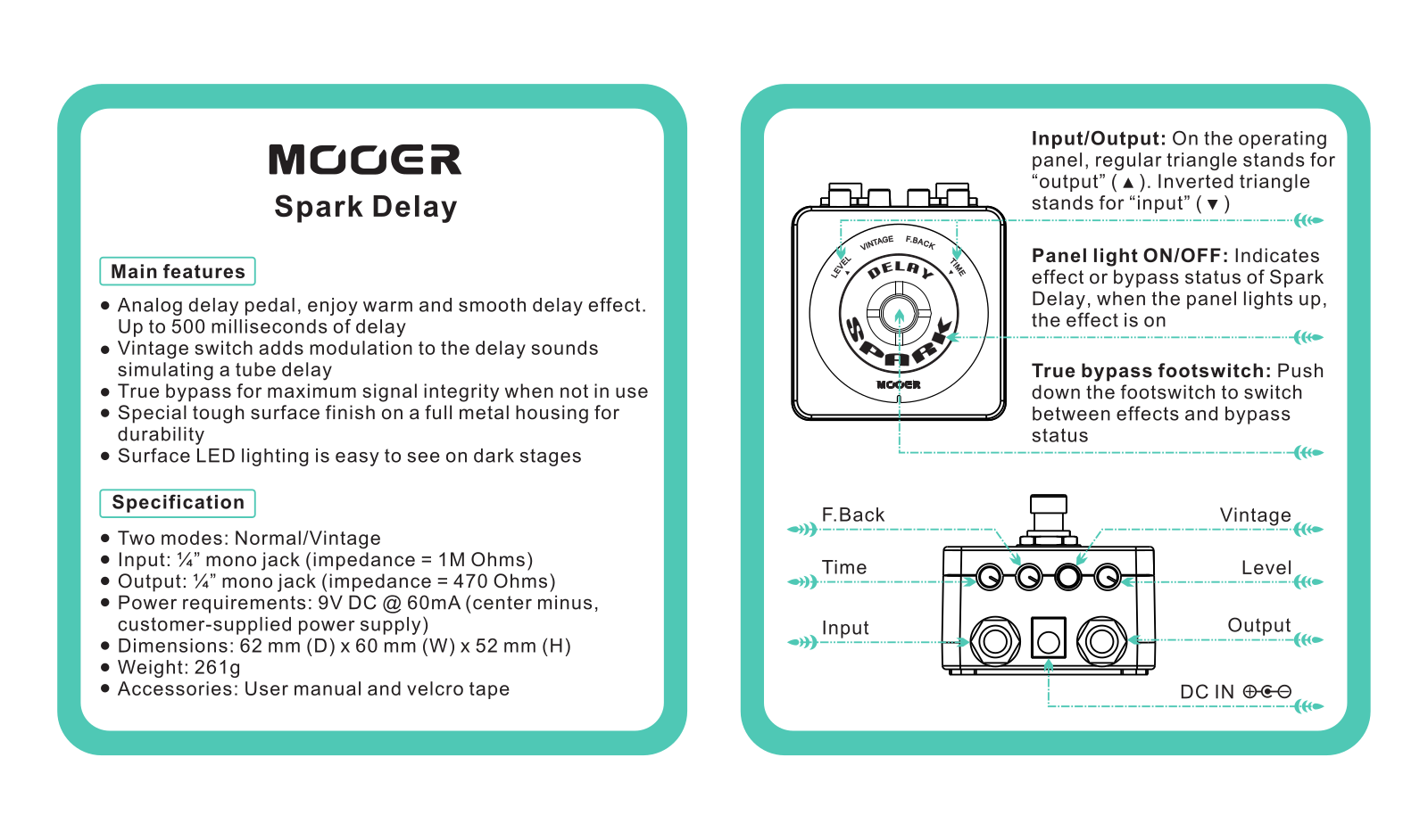 Mooer Spark Delay Owner`s Manual