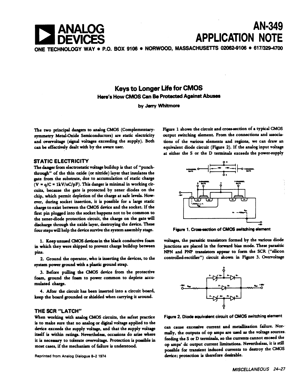 Analog Devices AN349 Application Notes