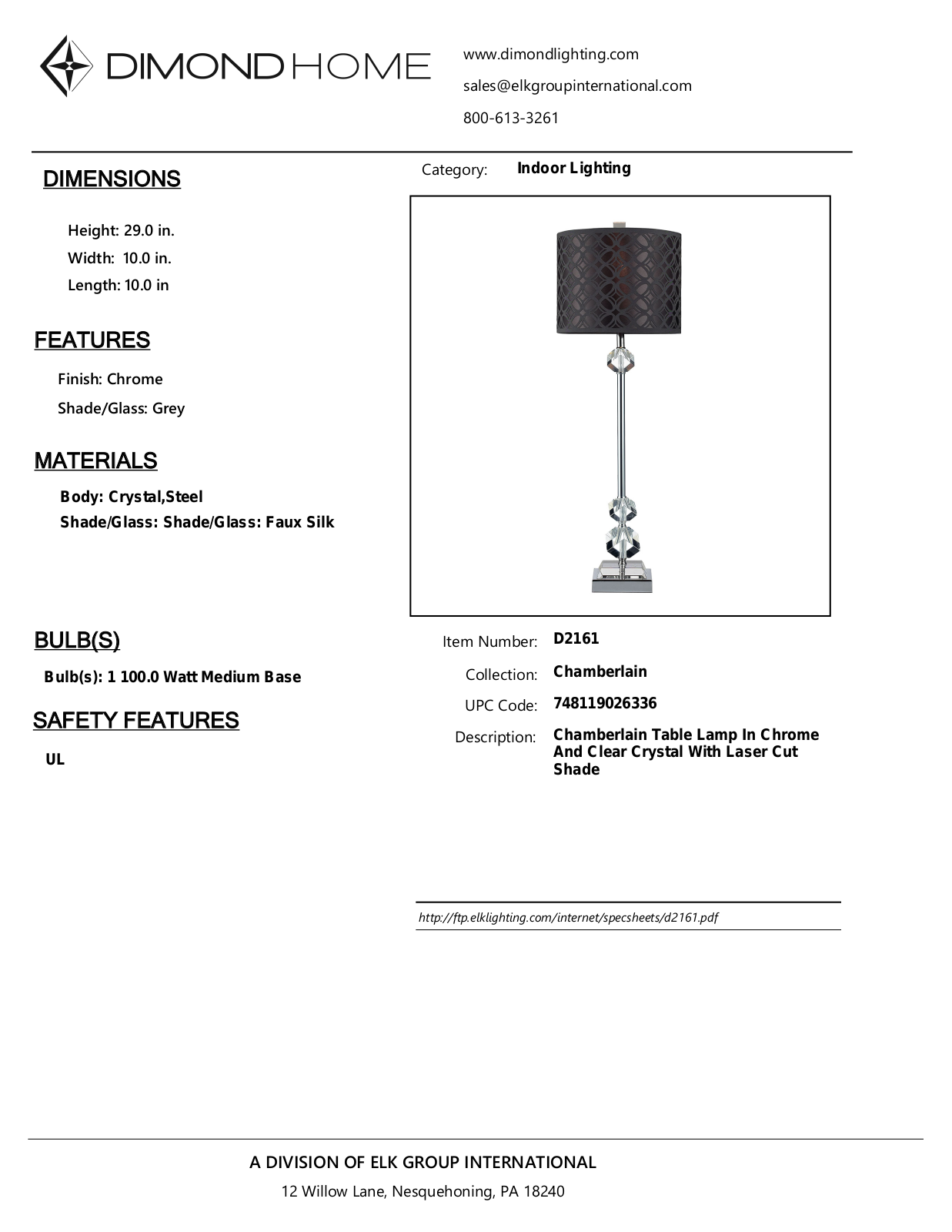 ELK Home D2161 User Manual