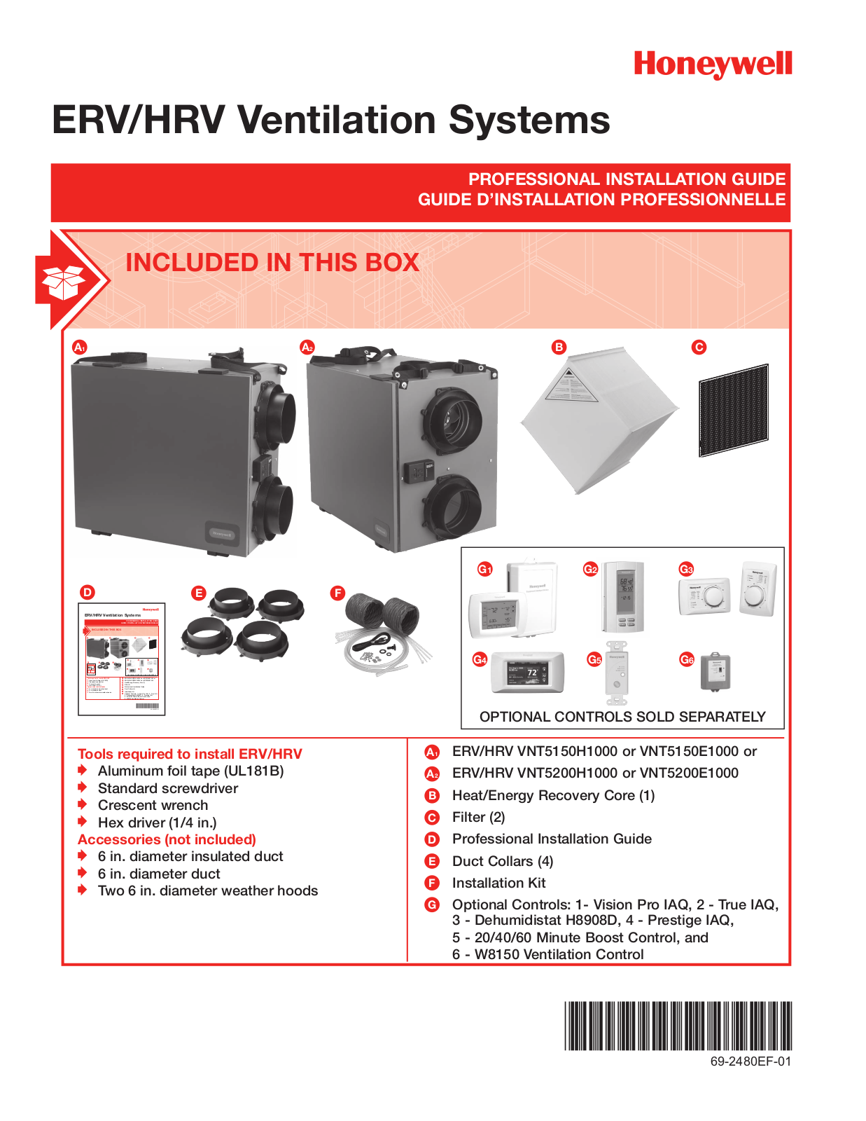 Honeywell VNT5150H1000, VNT5200H1000, VNT5150E1000, VNT5200E1000 User Manual