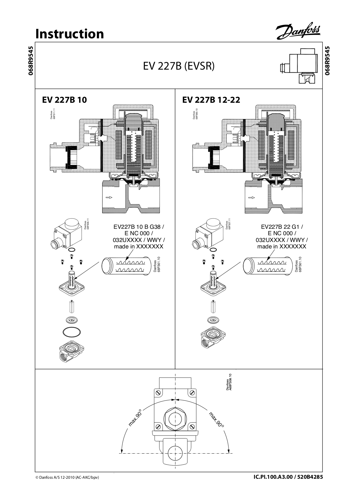 Danfoss EV 227B Installation guide