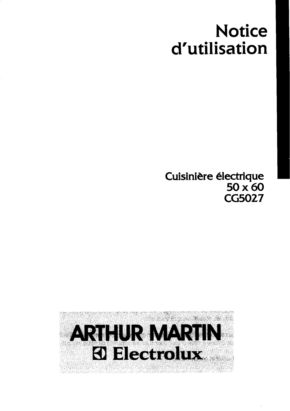 Arthur martin CE5027 User Manual